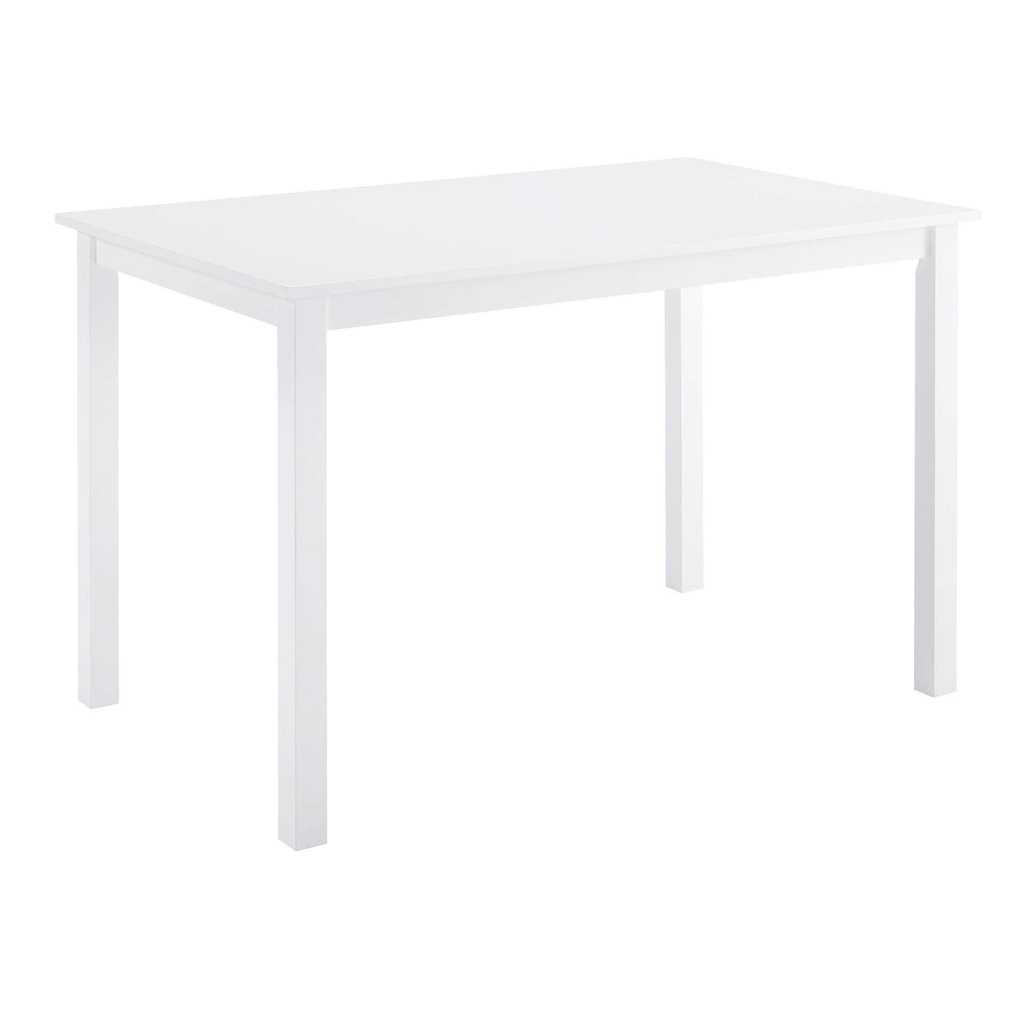 Walker Edison 4-Person Modern Farmhouse Wood Dining Table Set with 4 Chairs, 48 Inch, White - Perfect for Small Kitchens, Breakfast Nooks & Cozy Dining Rooms
