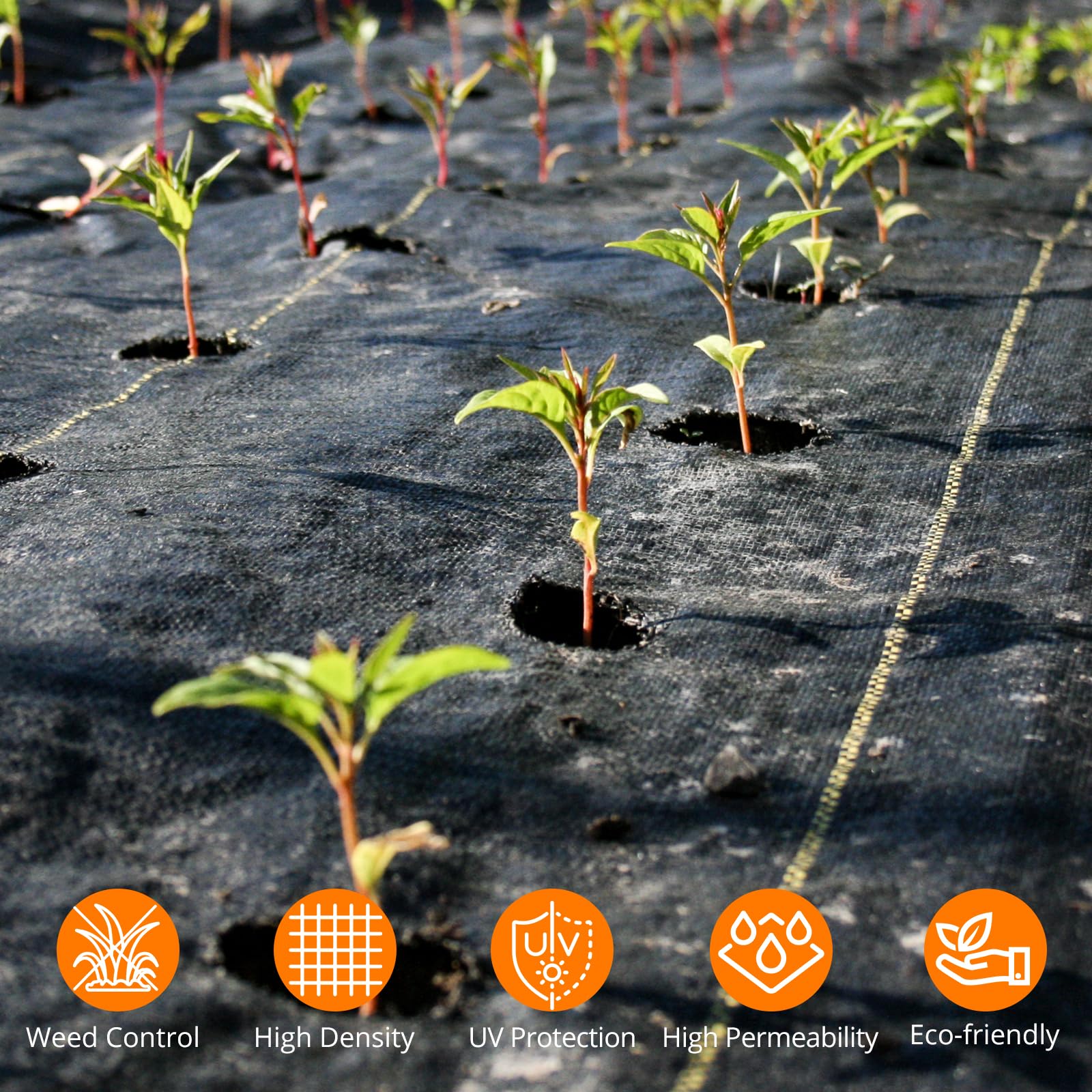 GARVEE 4.1OZ Heavy Duty Weed Barrier Landscape Fabric - 5x300FT Woven PP Weed Control Ground Cover - Driveway Cloth & Geotextile Fabric for Landscaping, Gardening, and Weed Prevention - Perfect for Gardens, Driveways, and Commercial Landscaping Projects