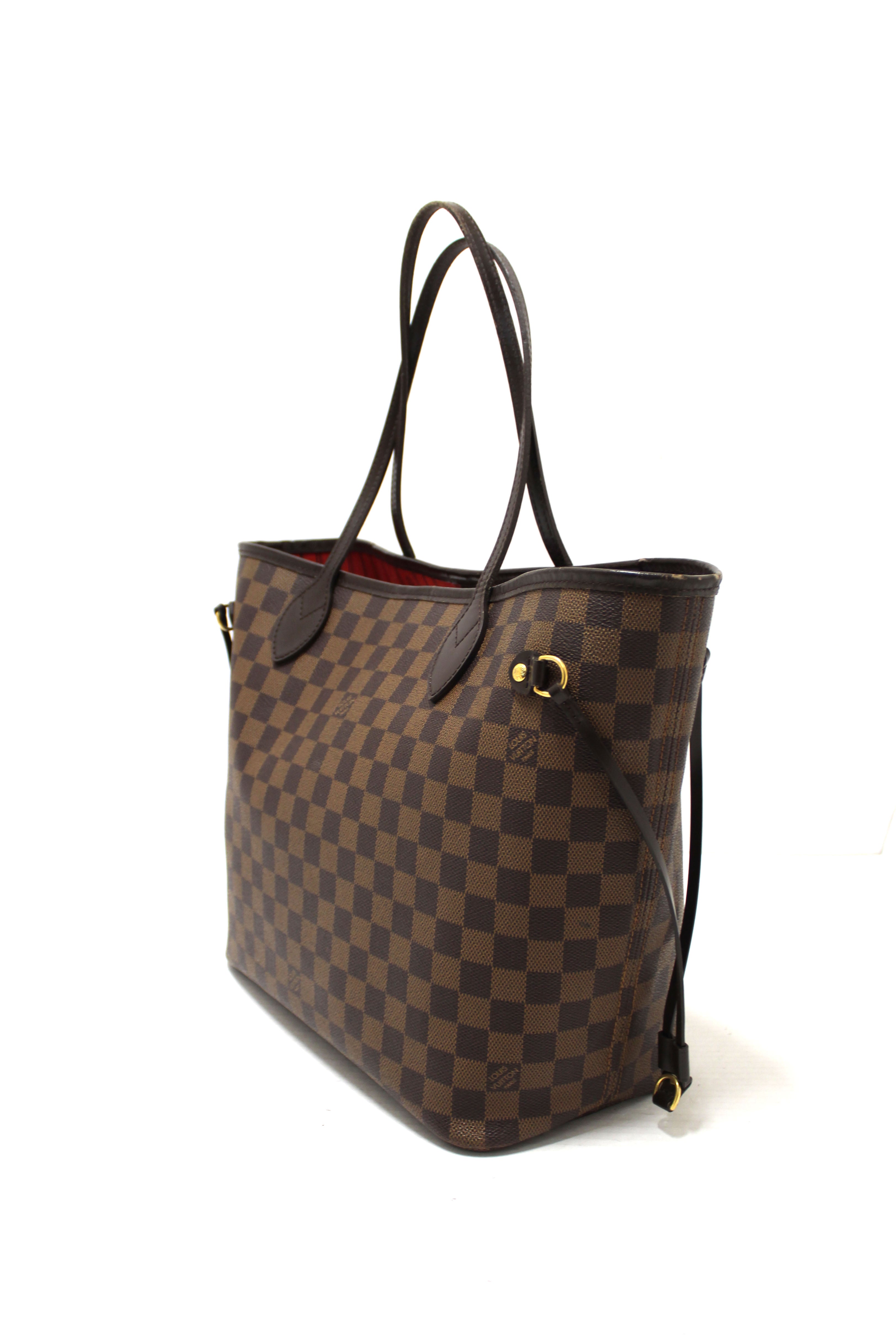 Authentic Louis Vuitton Damier Ebene Canvas Neverfull MM Tote Bag - Luxury Designer Handbag for Women, Perfect for Work, Travel & Everyday Use