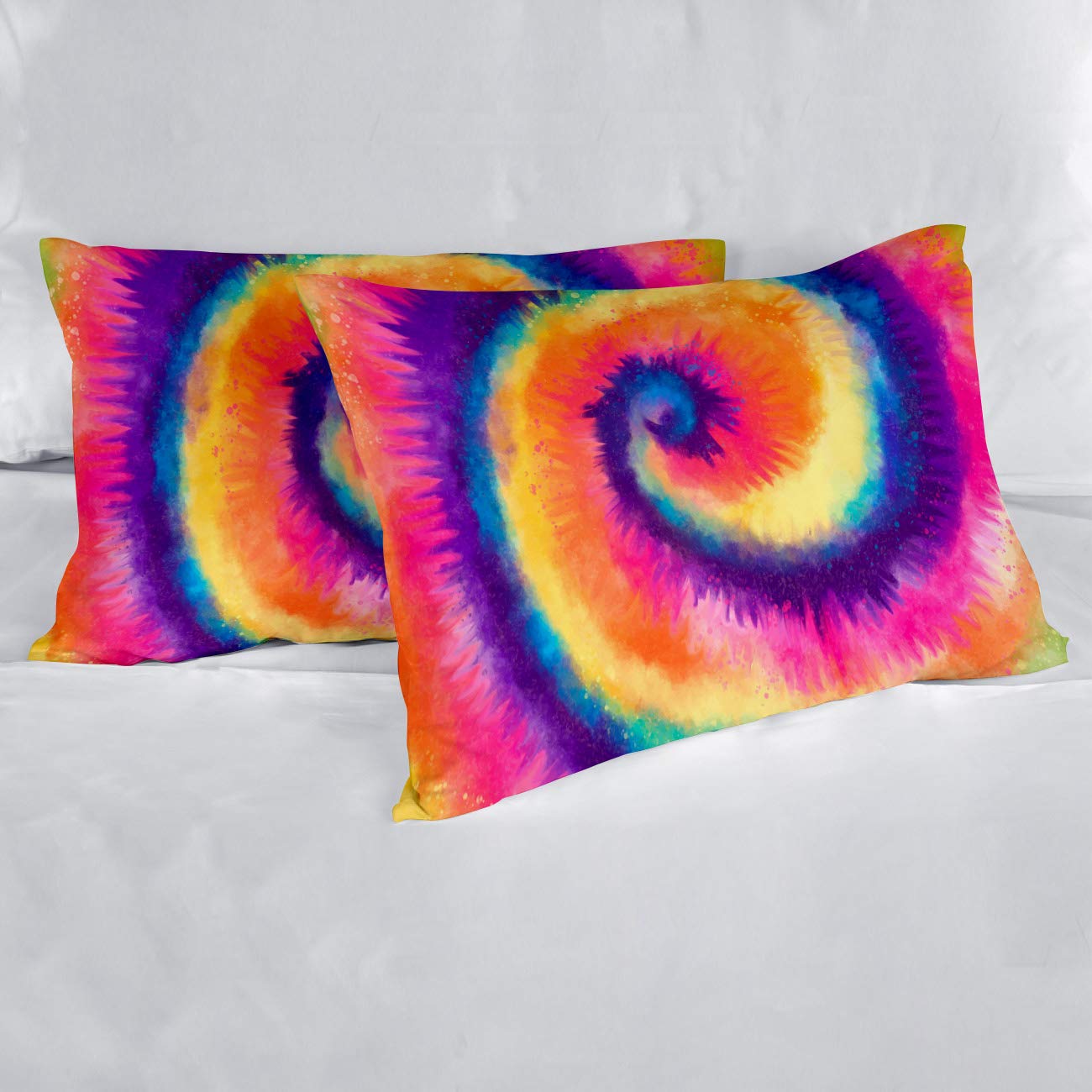 4-Piece Full Size Duvet Cover Set - Luxury Soft Tie-Dye Spiral Design Bedding with 1 Duvet Cover, 1 Fitted Sheet & 2 Pillowcases - Perfect for Master Bedroom, Guest Room & Dorm Decor