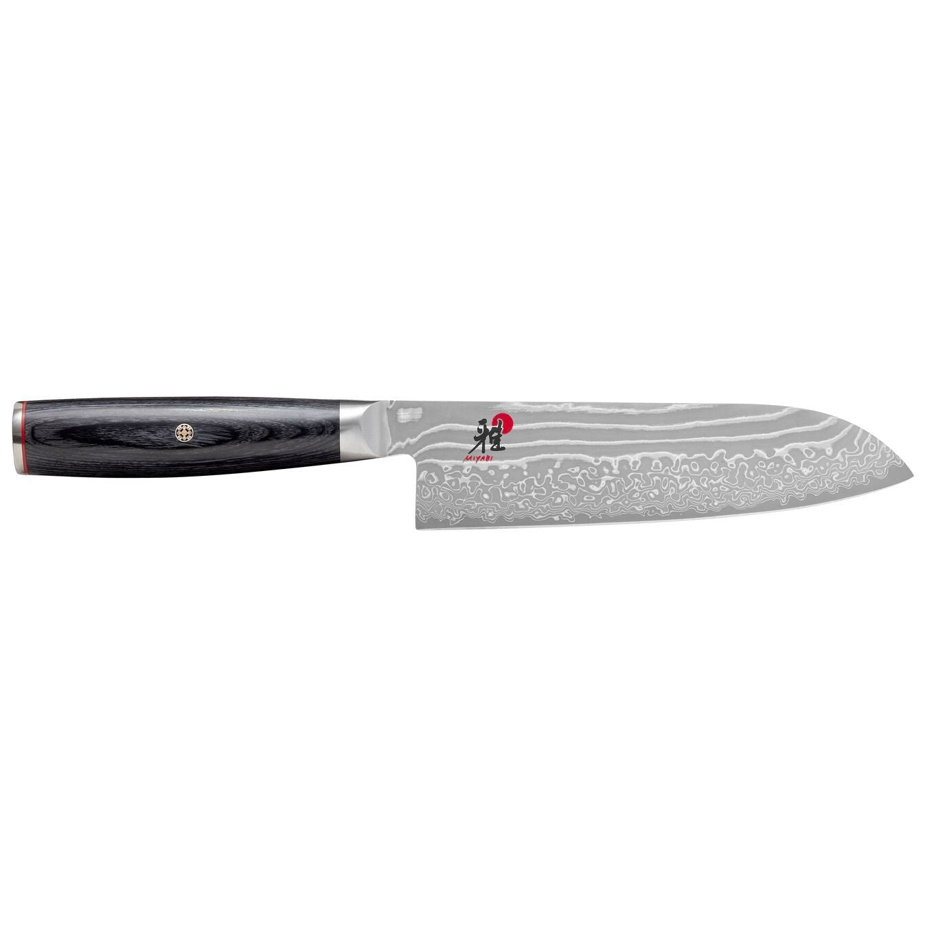 Miyabi 5000FC D Damascus Steel Santoku Knife 180mm - Premium Japanese Kitchen Knife for Professional Chefs & Home Cooking - Perfect for Slicing, Dicing & Chopping Vegetables, Meat & Fish