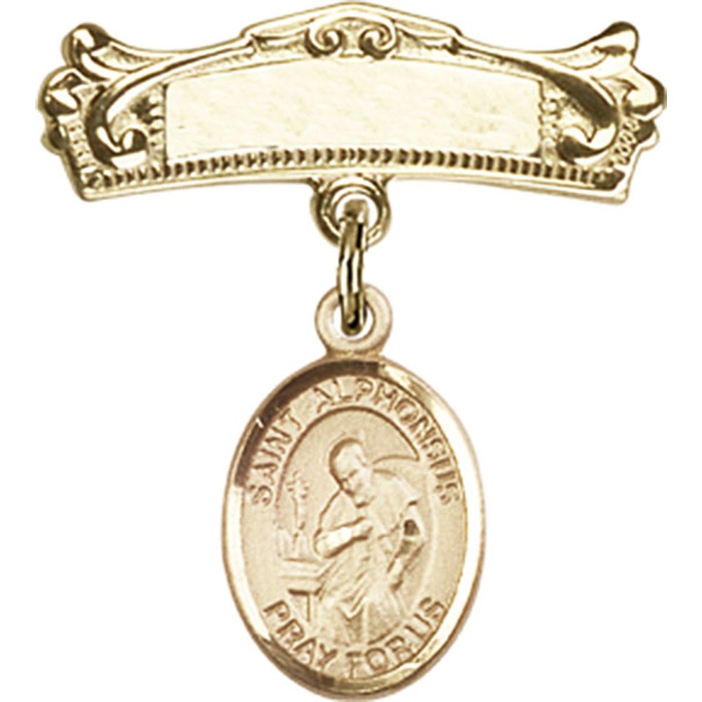 St. Alphonsus Gold Filled Baby Badge Charm - 7/8