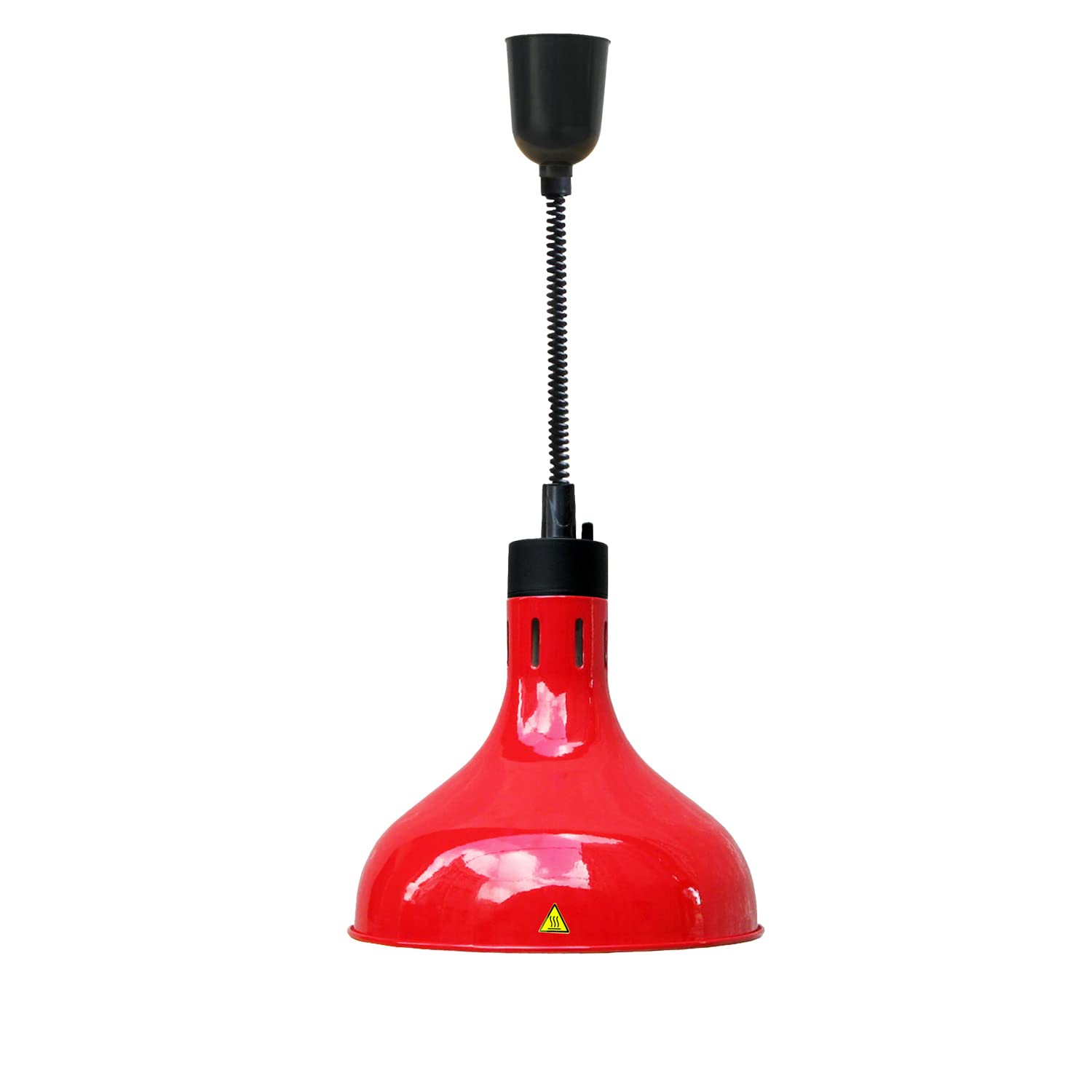 Commercial Food Warmer Lamp - 29cm Diameter Adjustable Buffet Heater (60-150cm Height) - Red - Perfect for Restaurants, Catering & Buffet Service