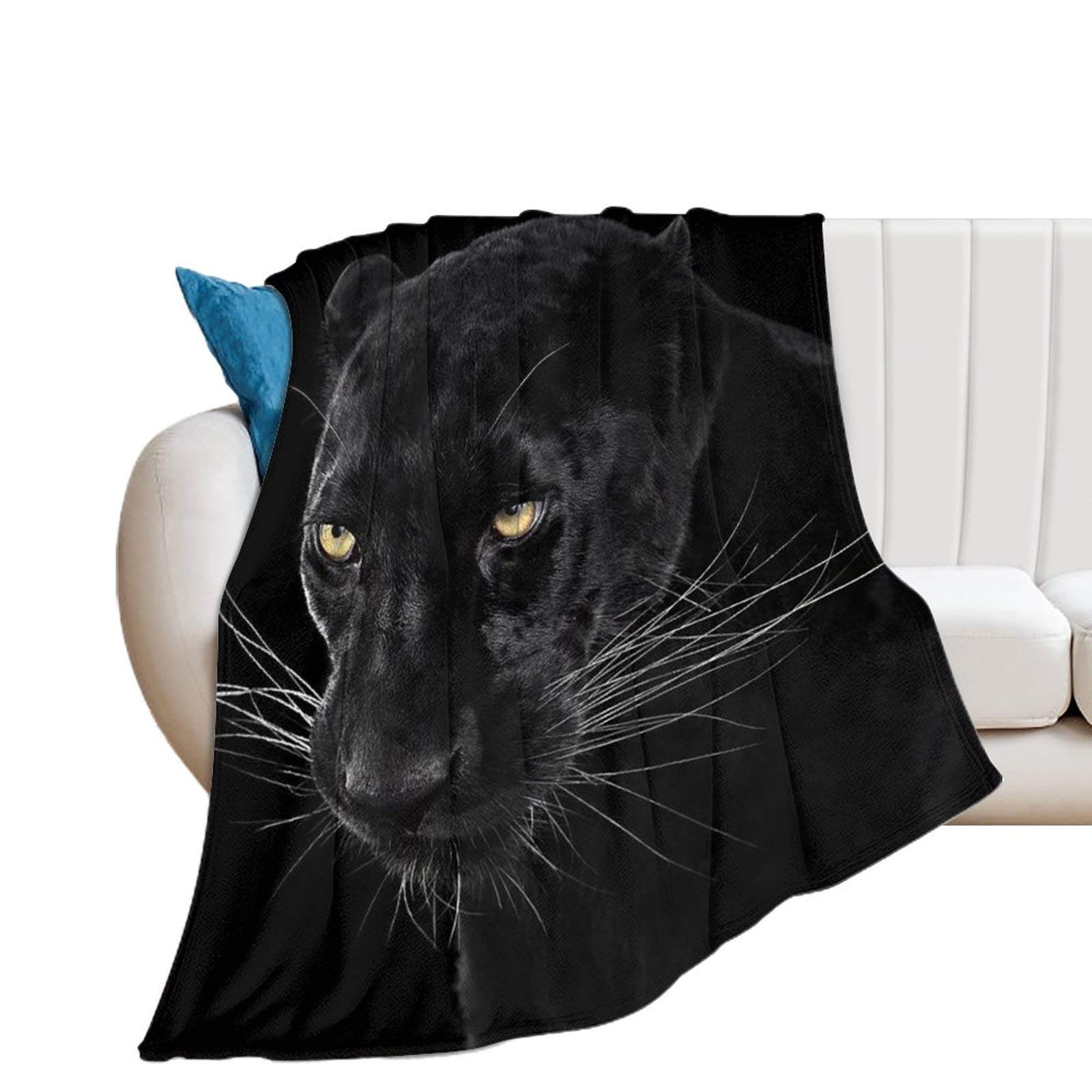 Premium Flannel Fleece Blanket - Ultra Soft & Luxurious Throw Blanket for Home, Bed & Couch - Anti-Pilling, Cozy & Warm - Black Panther Design (40