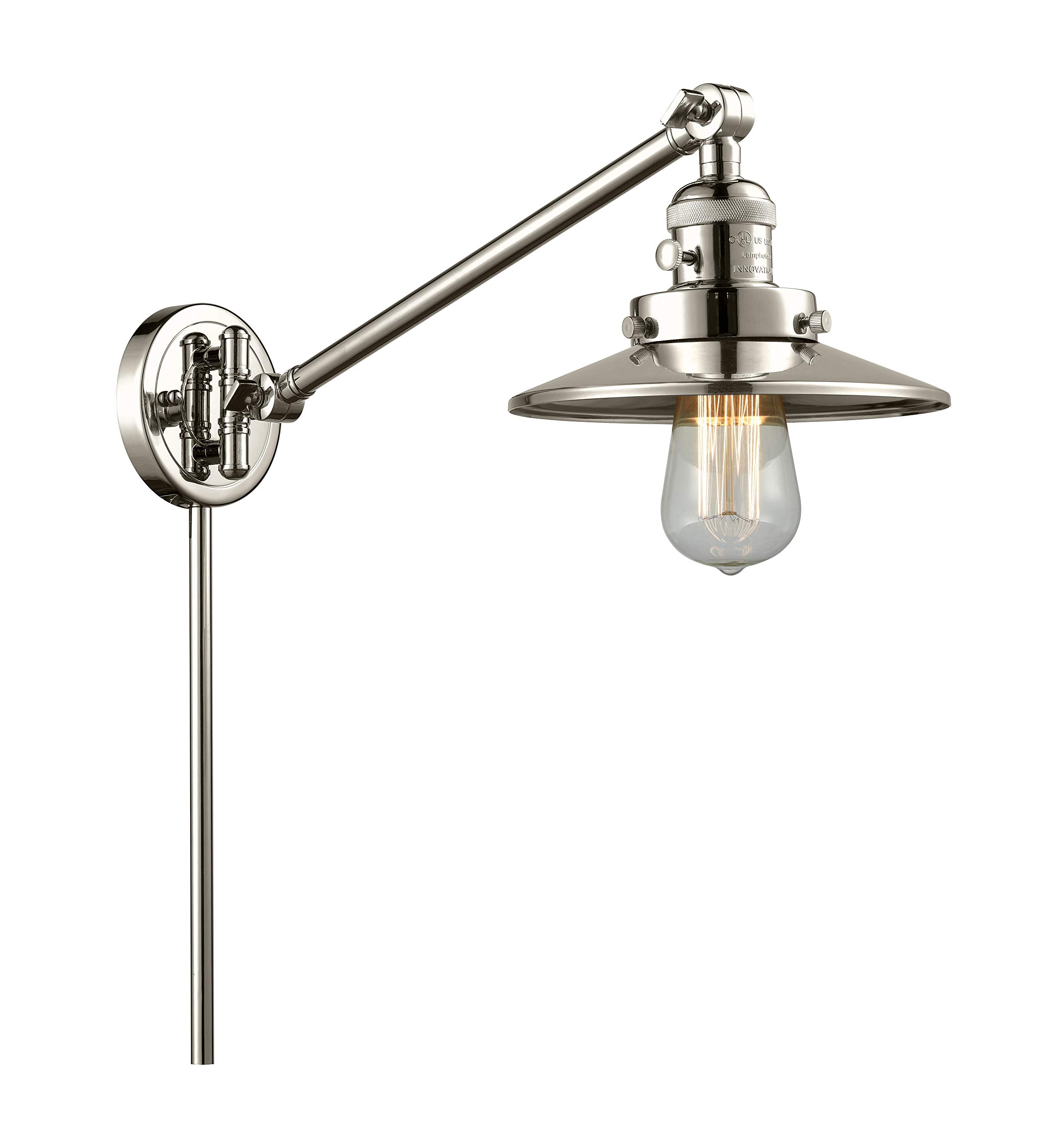 Vintage Dimmable LED Swing Arm Lamp - Polished Nickel Finish, 1 Light Adjustable Desk Light for Home Office, Study & Reading Nook | Innovations 237-PN-M1-PN-LED