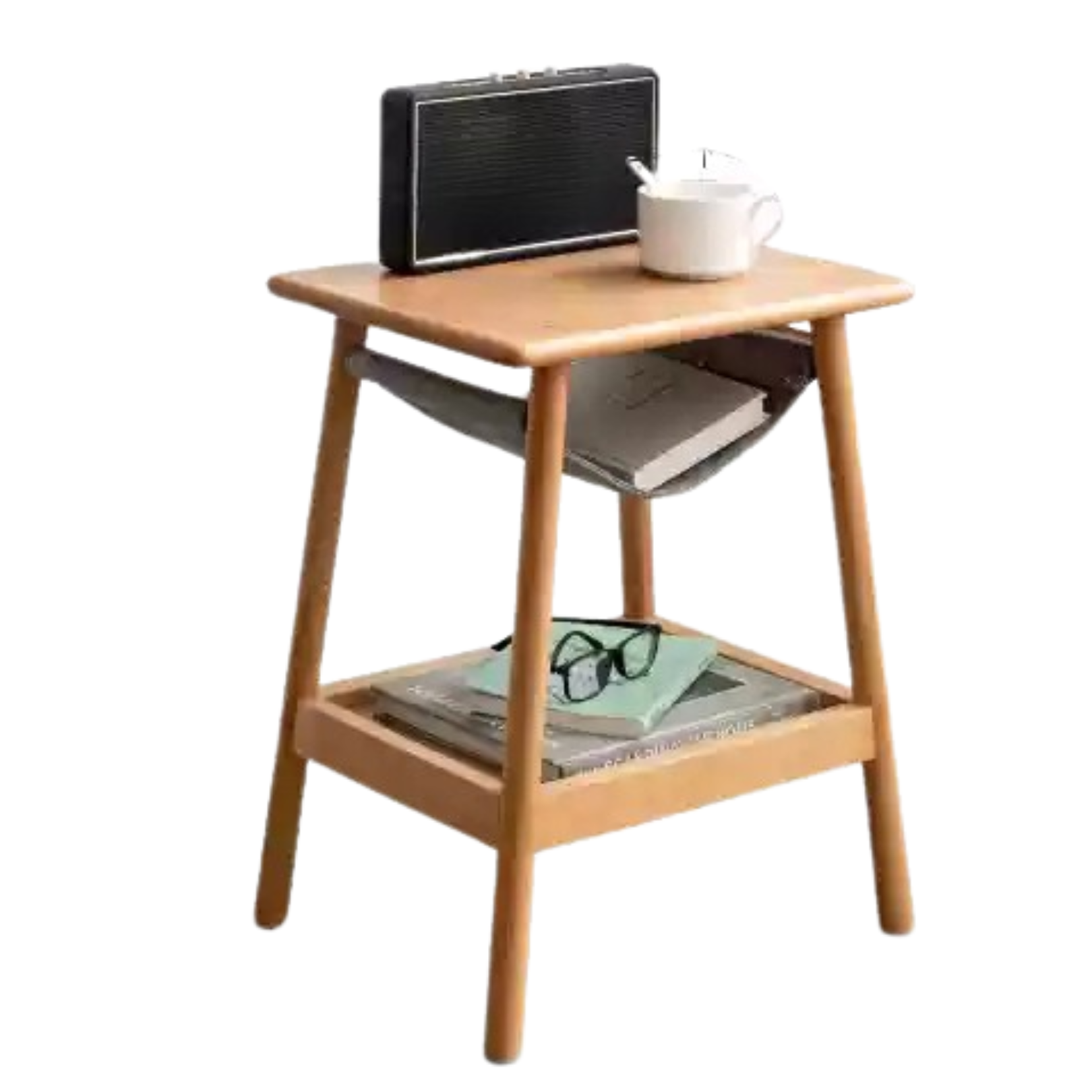 15.7x12.5x19.2 inch / 40x32x49.8cm / Natural wood color / square coffee table