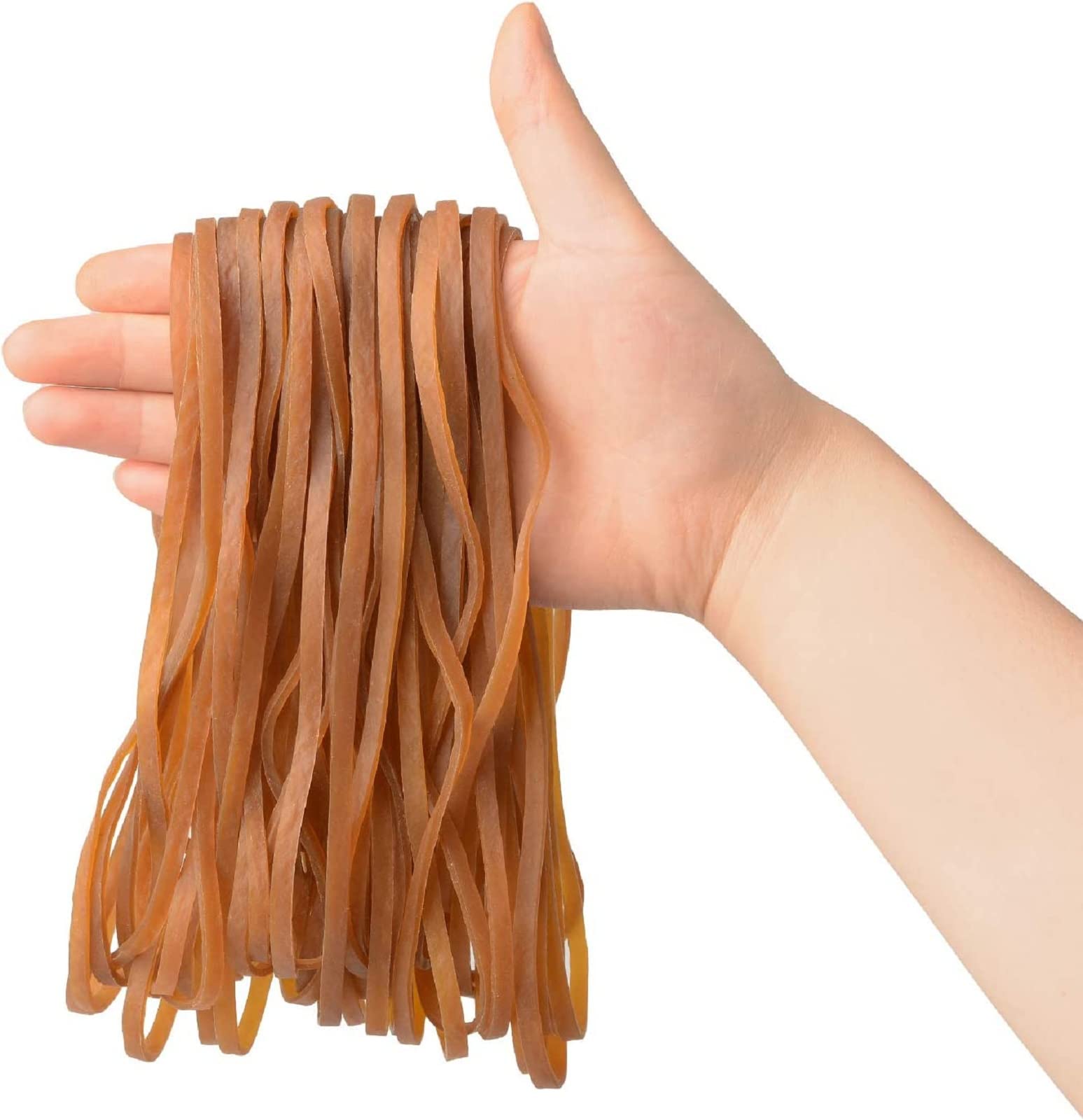 50 Pcs Heavy Duty Large Rubber Bands - 8 x 0.16 Inch Extra Strong Elastic Bands for Trash Cans, File Folders, Office Supplies, School & Home Organization | Secure Garbage Lids, Bundle Documents, DIY Projects