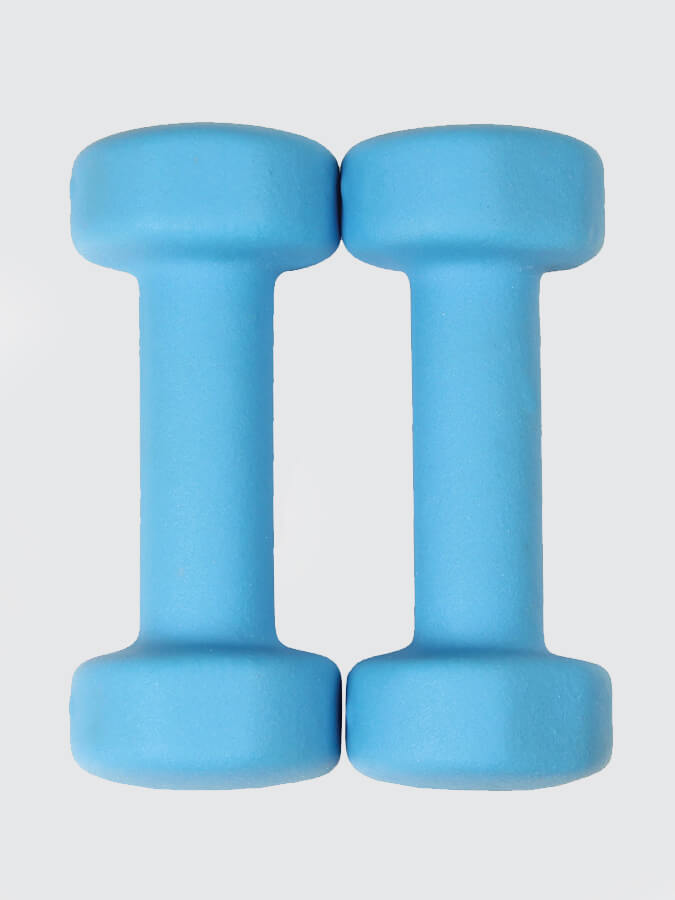2Kg Neo Dumbbells Set of 2 - Lightweight Yoga & Fitness Weights for Women & Men - Perfect for Home Workouts, Yoga, Pilates and Strength Training (Blue)