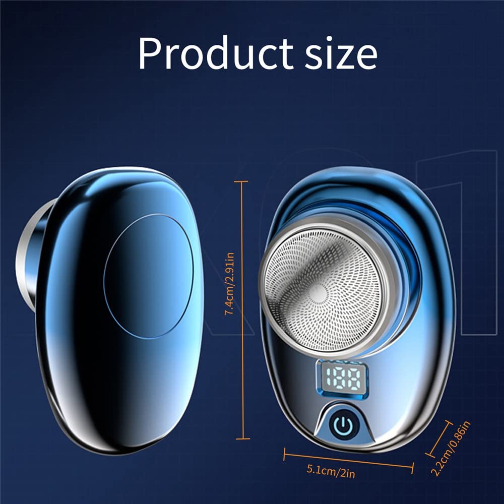 Portable Electric Shaver for Men - Mini USB Rechargeable Beard Trimmer with Digital Display, Cordless Travel Shaver for Precise Grooming at Home, Office or Gym