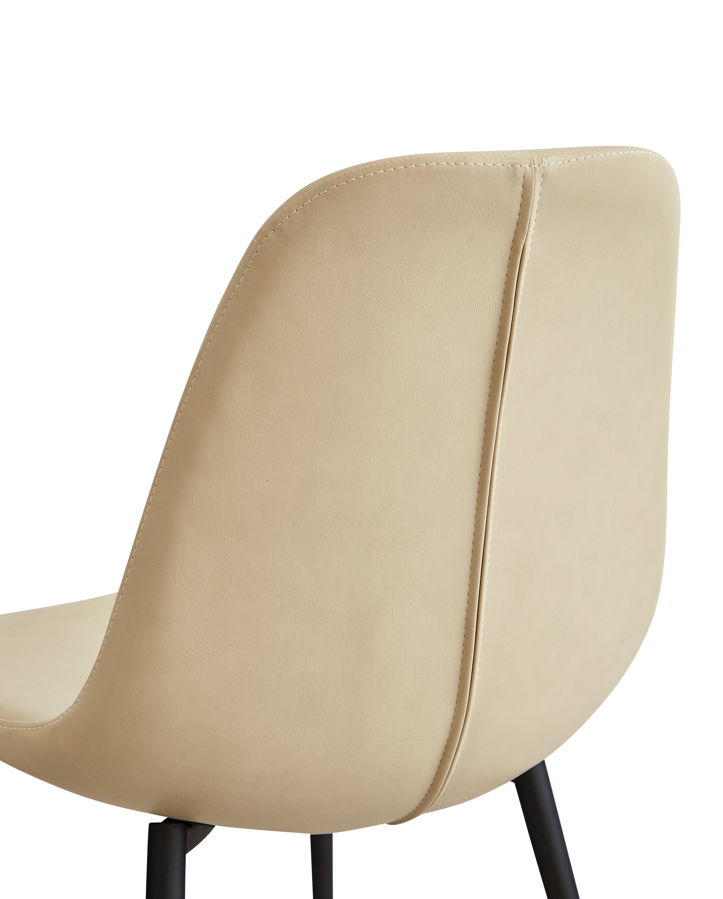 Mid Century Modern Dining Chairs Set of 2 - High Back PU Faux Leather Upholstered Kitchen & Dining Room Chairs with Metal Legs - Comfortable Large Padded Accent Chairs for Home, Restaurant or Cafe