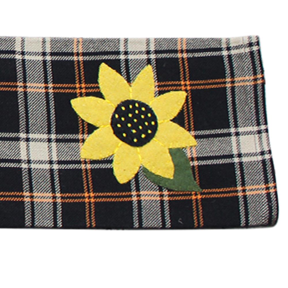 2 in 1 Primitive Fall Plaid Sunflower & Jack-o'-Lantern Kitchen Towel Set - 2 Pack Farmhouse Decor for Thanksgiving, Autumn Table Setting and Halloween Home Decor