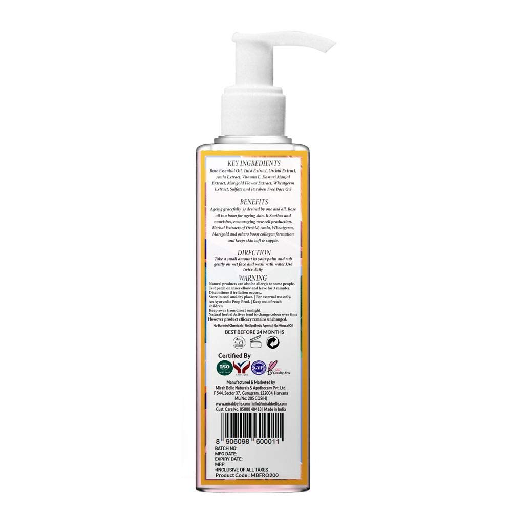 Mirah Belle Anti-Aging Rose Face Wash for Mature Skin - 2 Pack (400ml Total) - Sulfate & Paraben Free Cleanser with Skin Tightening & Pore Cleansing Benefits - Perfect for Daily Skincare Routine & Anti-Wrinkle Care