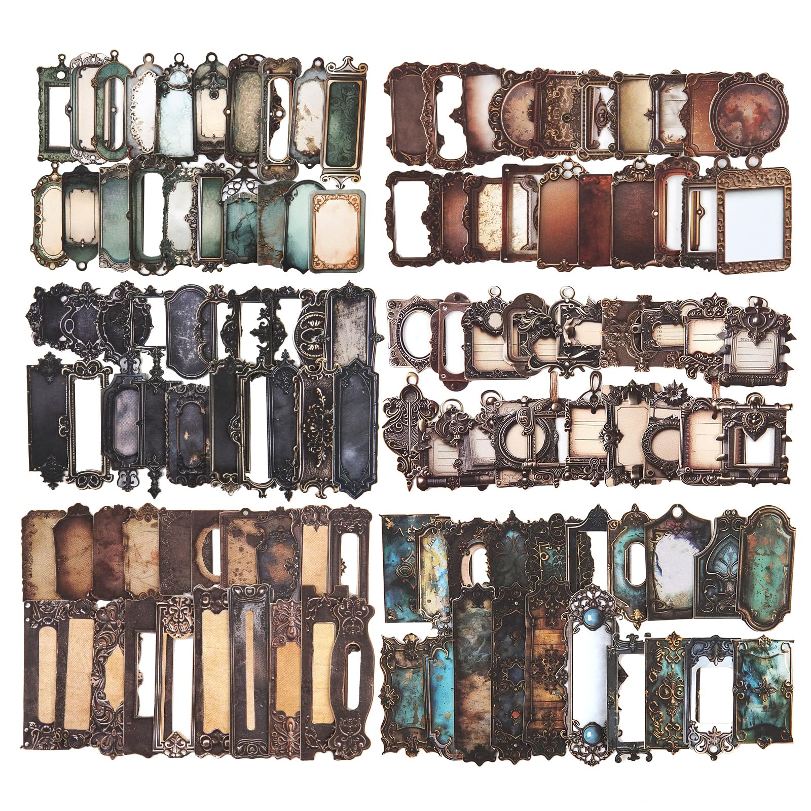 120Pcs Antique Label Scrapbook Stickers - Vintage Waterproof Journaling Supplies for Scrapbooking, Junk Journal, Planner Decor & Ephemera - Perfect for DIY Crafts, Memory Books & Gift Wrapping