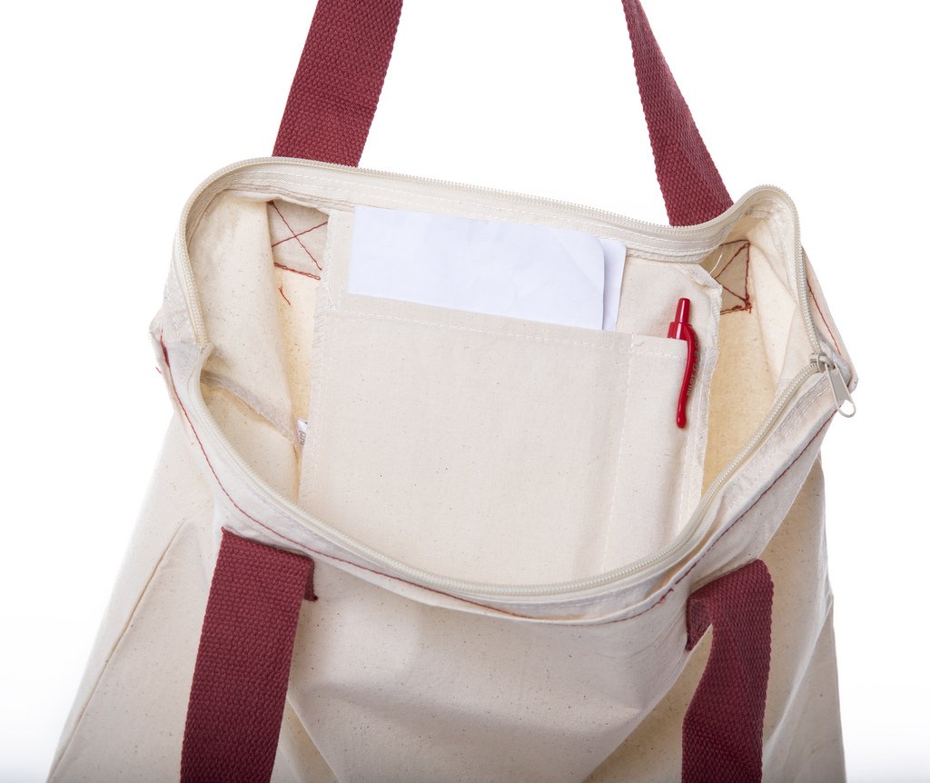 Mato & Hash Canvas Tote Bag with Zipper Closure & Interior Pocket - Durable Cotton Shopping Bag for Groceries, Beach, Work & Travel