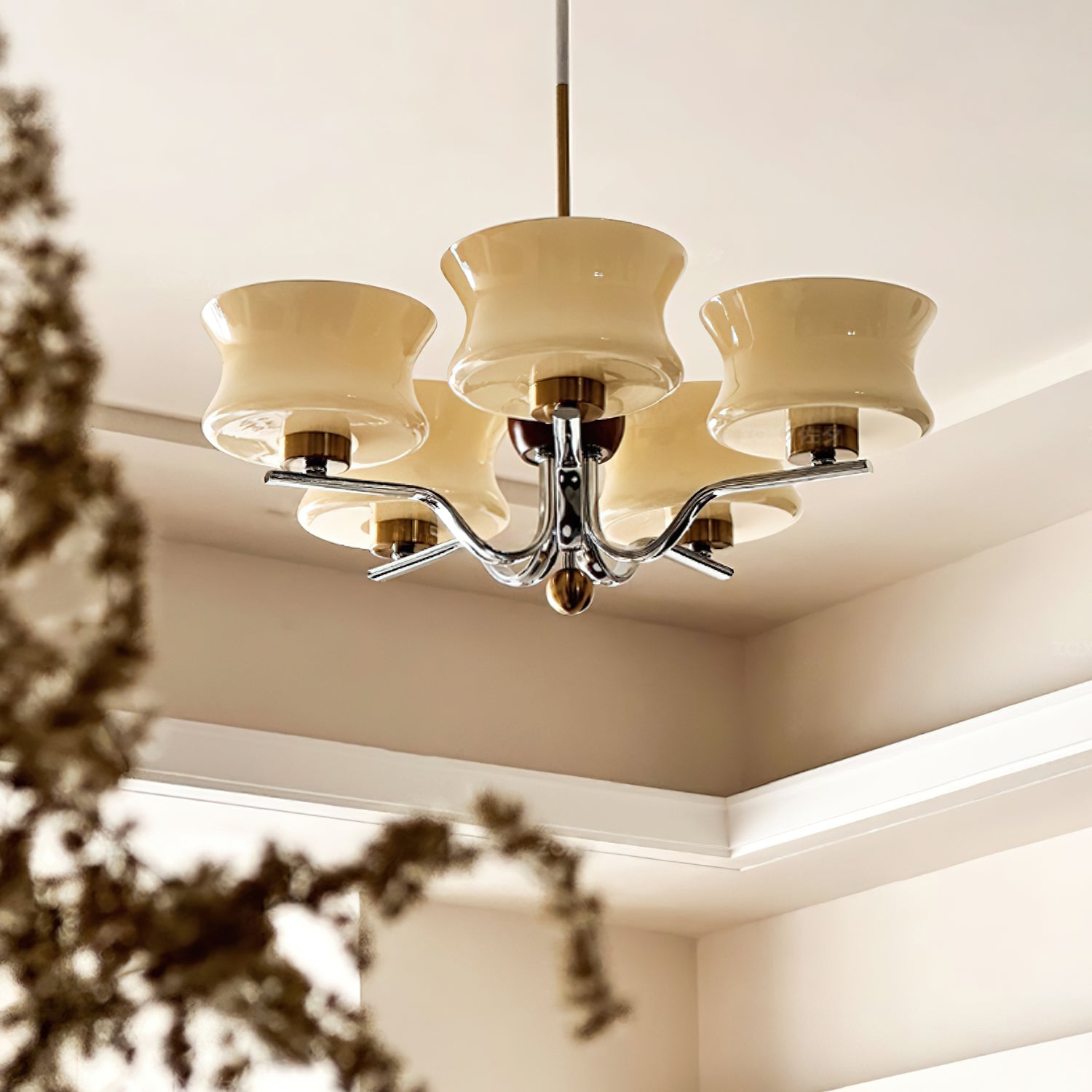 Anath Modern Chandelier - Elegant Crystal Ceiling Light Fixture for Dining Room, Living Room, Bedroom | Perfect for Home Decor, Wedding & Party Lighting