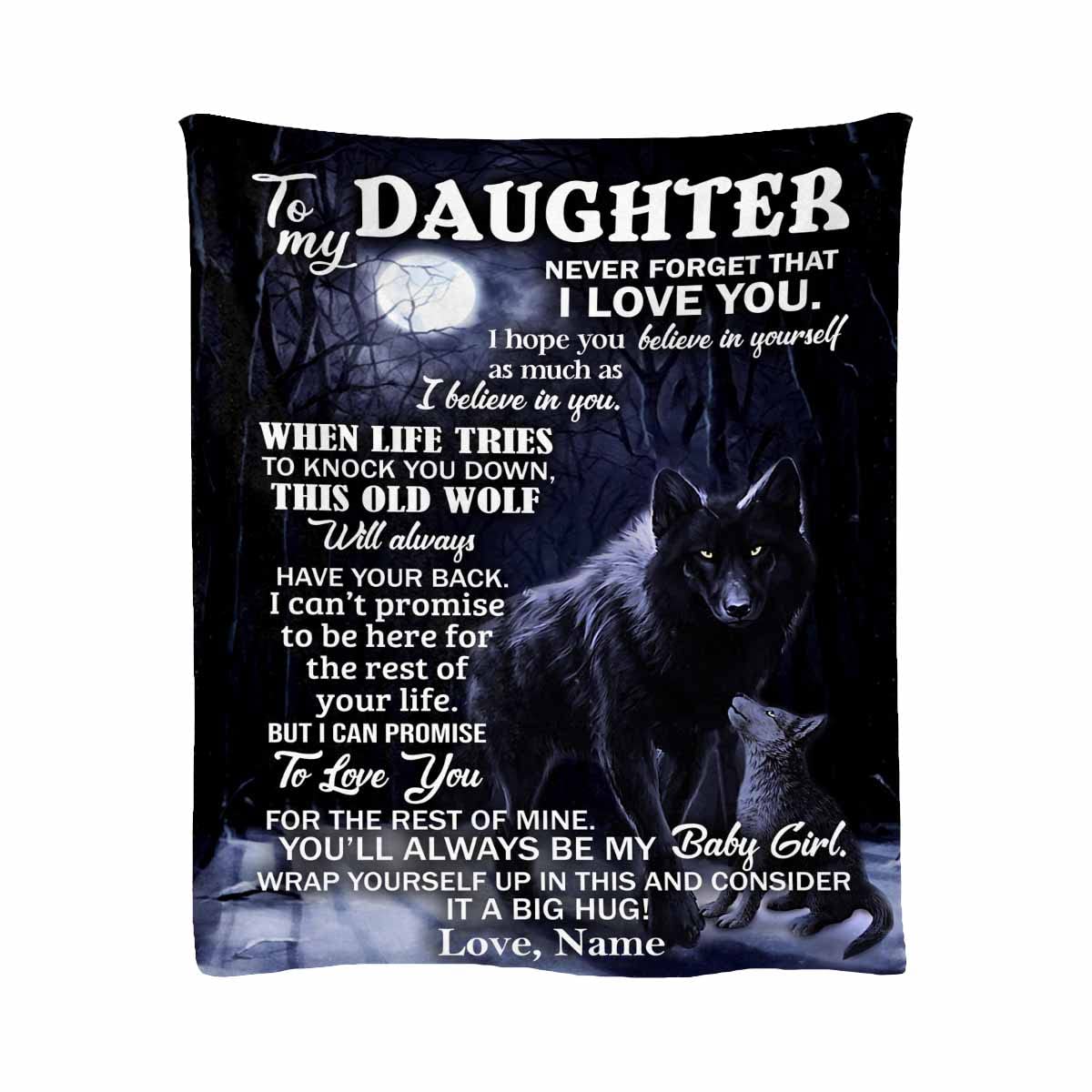 Personalized Love Message Blanket for Daughter - Custom Gift from Mom & Dad - 40