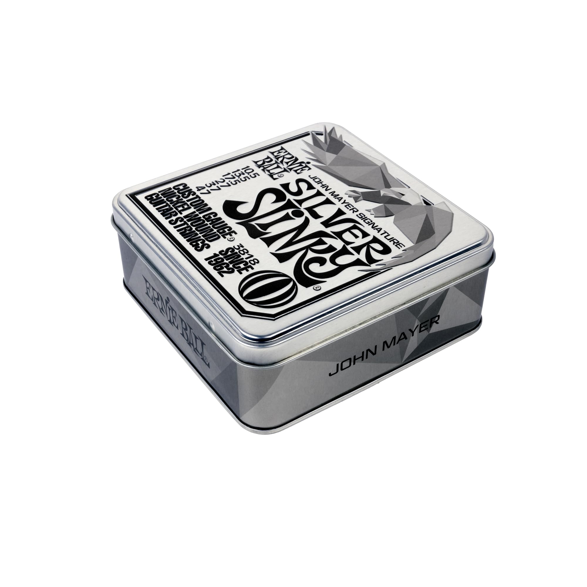 Ernie Ball John Mayer Silver Slinky Nickel Wound Electric Guitar Strings 3-Pack (10.5-47 Gauge) - Premium Tone for Blues, Rock & Stage Performance