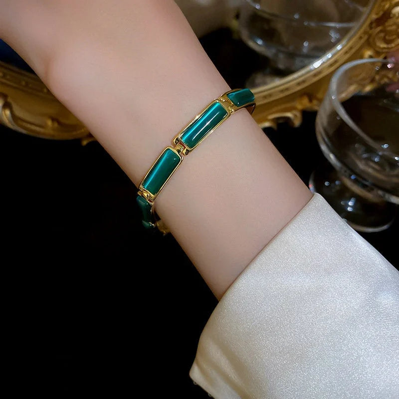 Cat Eye Stone CZ Charm Stacking Bracelet for Women | Elegant Layered Bracelet for Daily Wear & Special Occasions | HB931