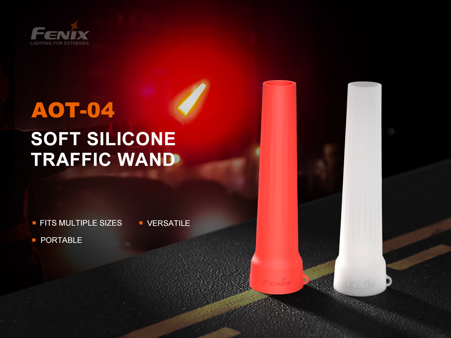 Fenix AOT 04 High Visibility Silicone Traffic Control Wand - Perfect for Road Safety, Construction Sites & Emergency Signaling
