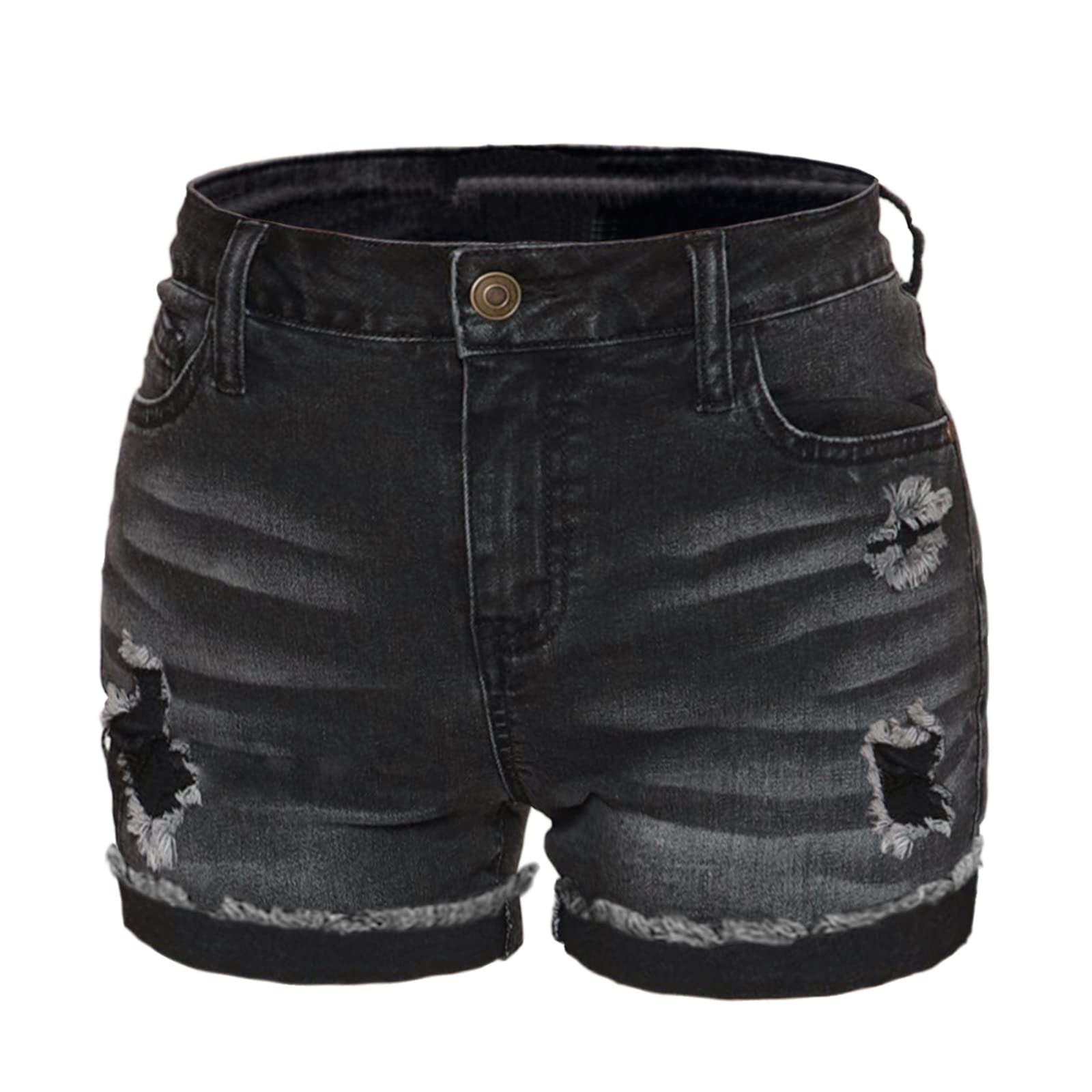 Atditama Women's Ripped Denim Shorts - Stretch Skinny Frayed Jean Shorts for Summer & Beach | Casual High Waist Shorts for Women | Perfect for Outings, Vacations & Street Style