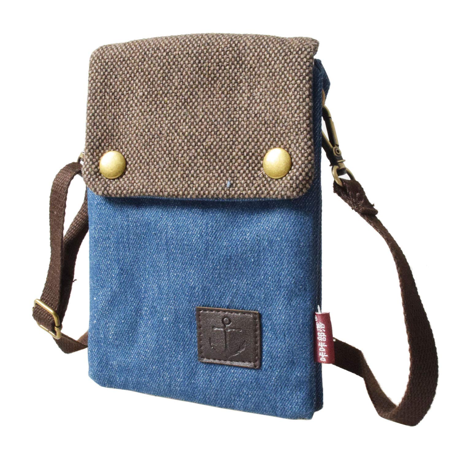 WITERY Small Canvas Crossbody Phone Purse Wallet - Handmade Adjustable Shoulder Strap Cute Cell Phone Bag for Women | Perfect for Travel, Shopping & Everyday Use