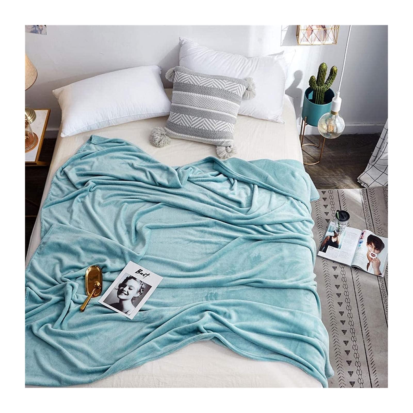 HUANE Cooling Blanket - Soft Microfiber Summer Quilt & Duvet Cover - Lightweight Breathable Bedding for Hot Sleepers - Green 200x230cm - Perfect for Bed, Sofa, and Travel Use