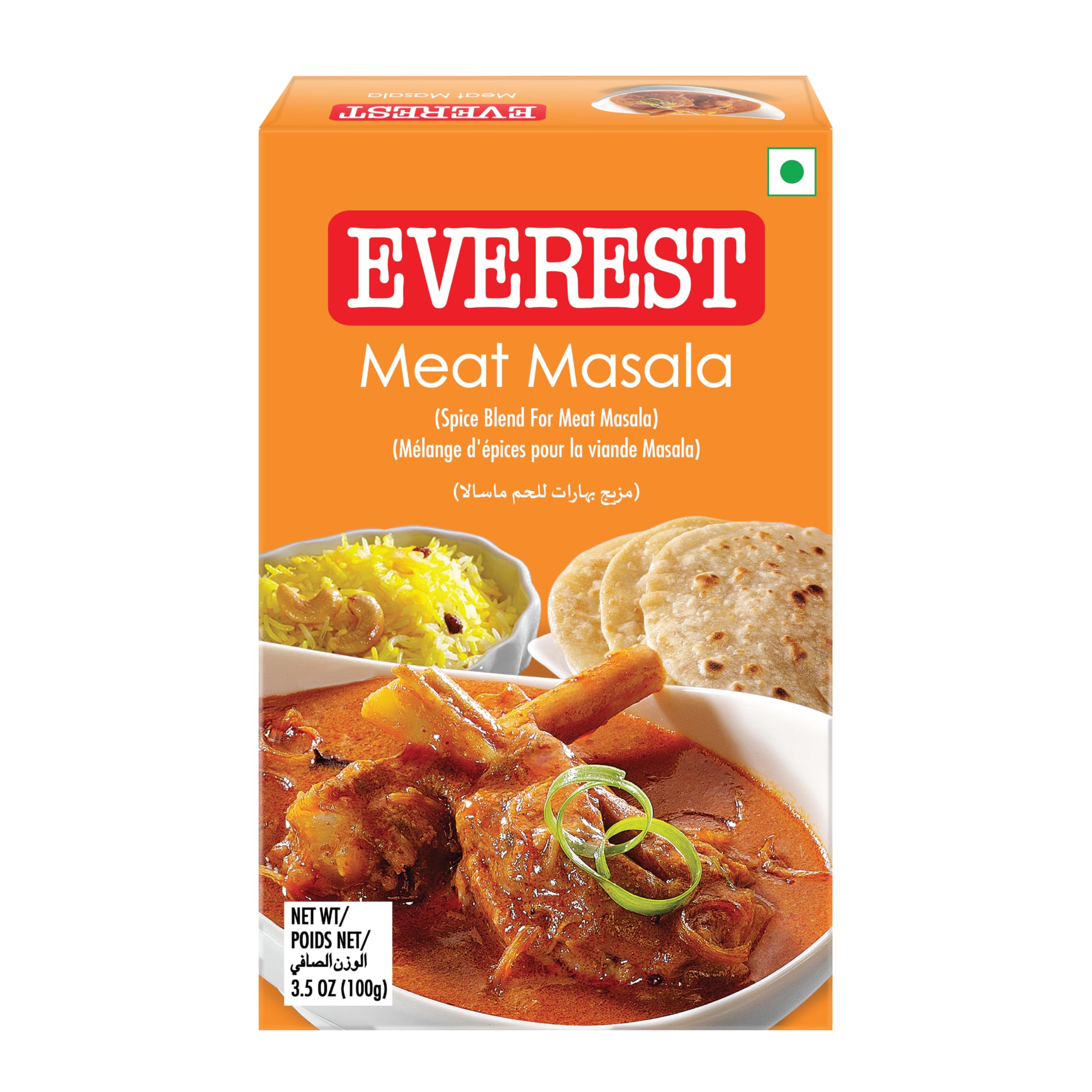 Everest Meat Masala Powder 100g - Premium Indian Spice Blend with Cardamom for Chicken, Lamb & Curry Dishes - Authentic Flavor for Home Cooking & Restaurant Use