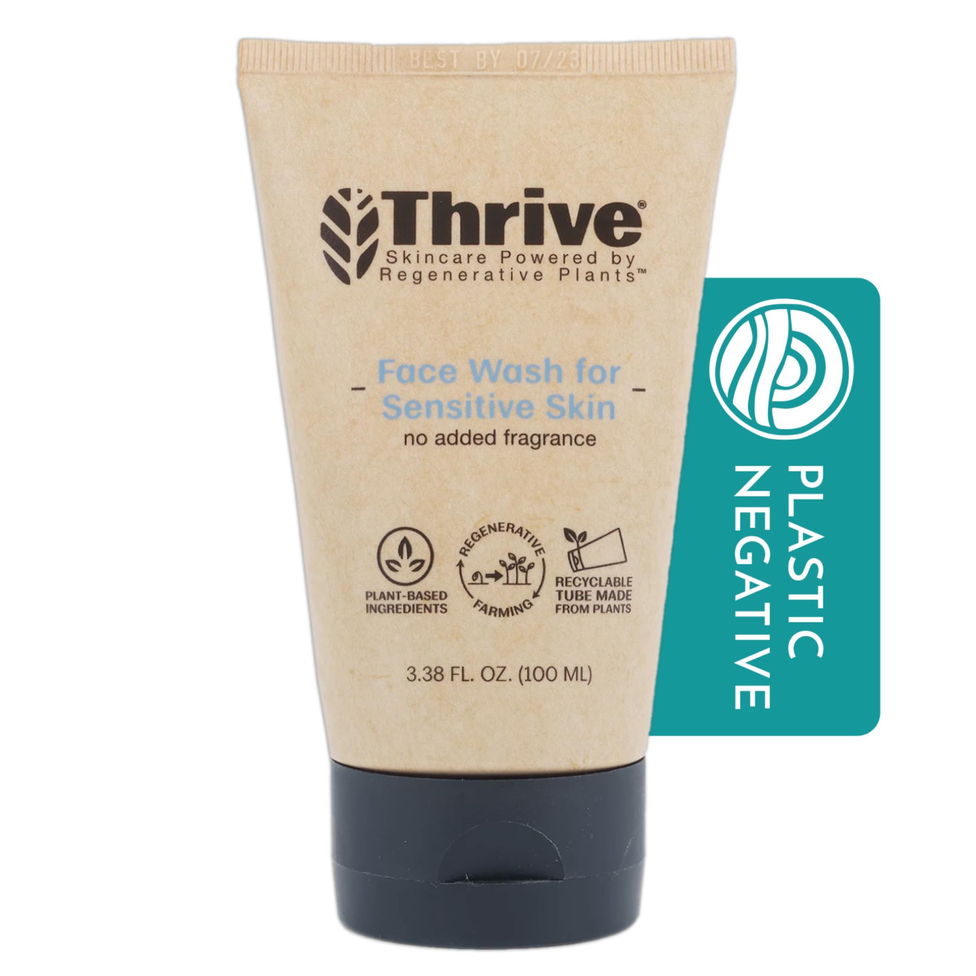 Thrive Sensitive Skin Face Wash - Gentle Vegan Cleanser for Women & Men - Daily Skincare Routine