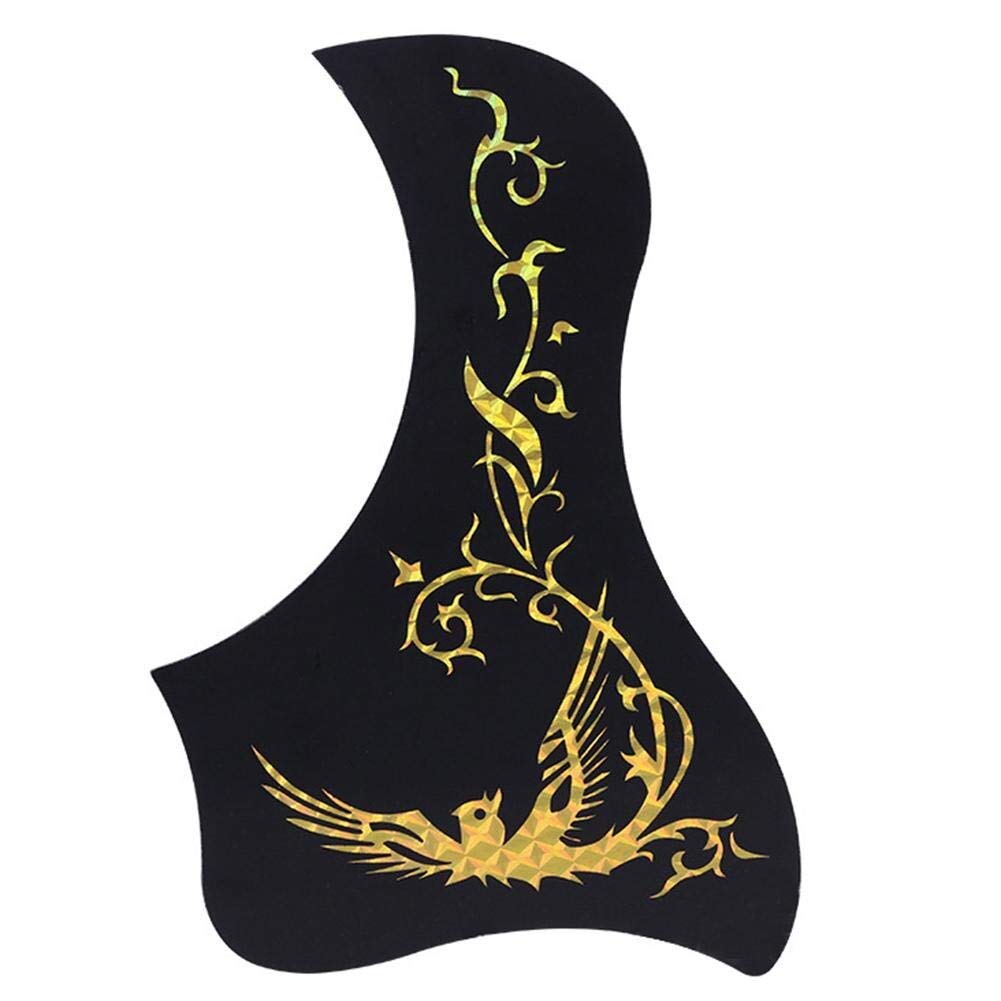 40/41 Inch Golden Phoenix Guitar Pick Guard Sticker - Self-Adhesive Guitar Body Strum Pickguard Decals for Acoustic & Electric Guitars - Perfect for DIY Guitar Customization & Protection