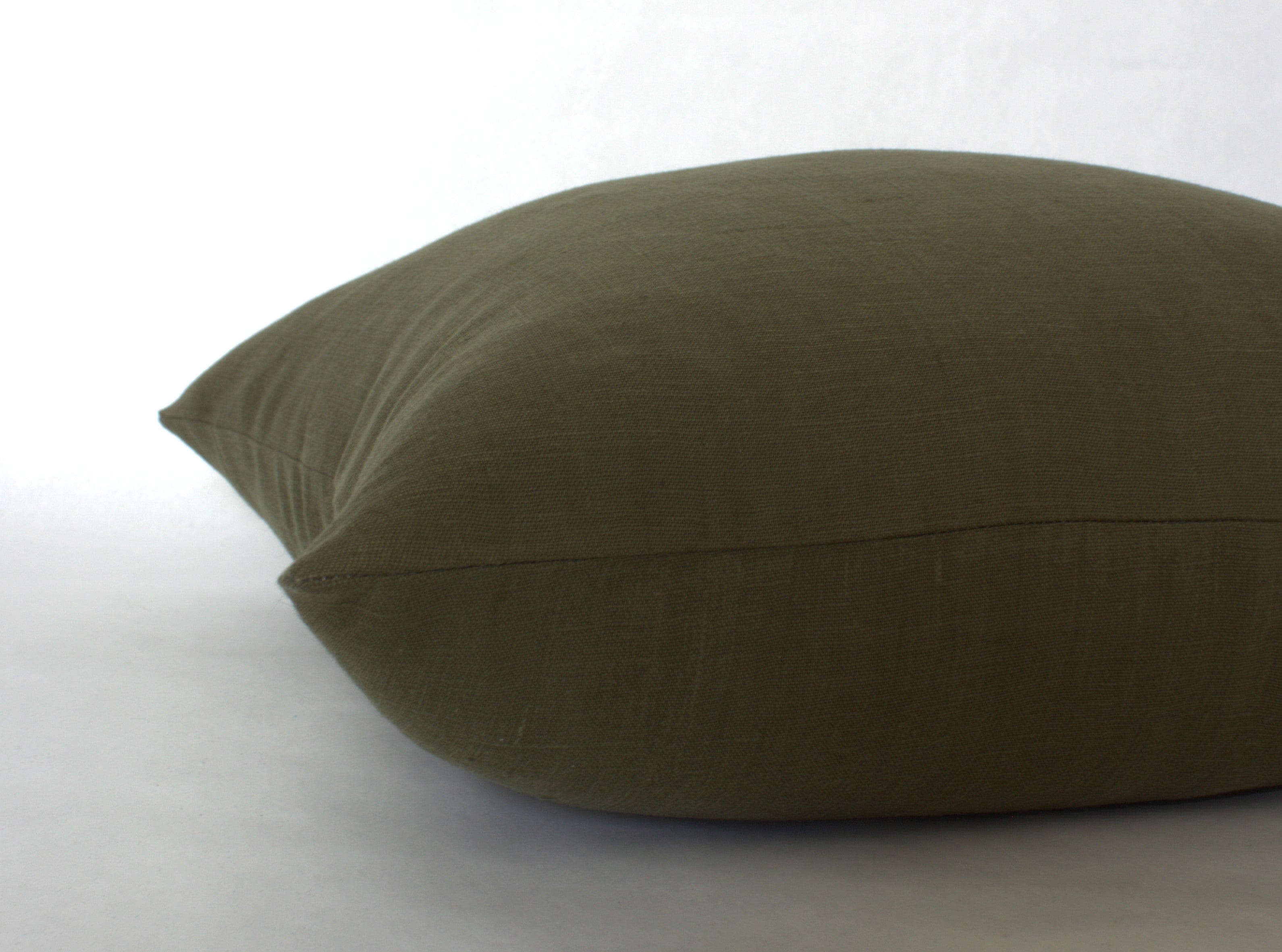 Premium Dark Olive Green Pillow Cover - Soft & Breathable Cotton Linen Blend - Decorative Cushion Case for Sofa, Bed, Living Room & Home Decor