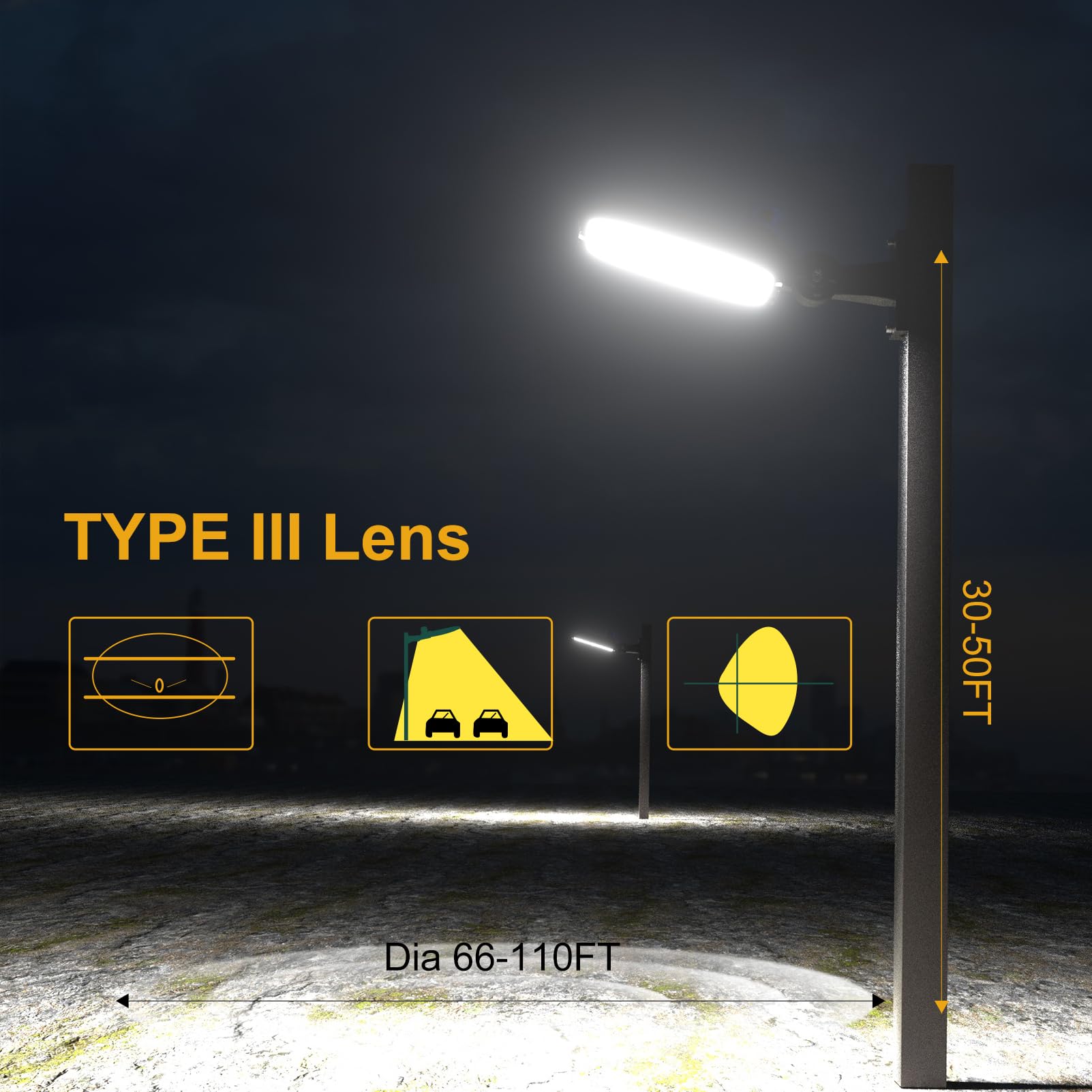 **320W (350 x 1W LED) High-Efficiency LED Parking Lot Light – 48,000 Lumens (Equivalent to 1200W HID/HPS) – 150LM/W Arm Mount – Dusk to Dawn Sensor – IP65 Waterproof – 6KV Surge Protection – 7-Year Warranty – 2-Pack – Ideal for Outdoor Parking Lots, Streets, and Commercial Areas**