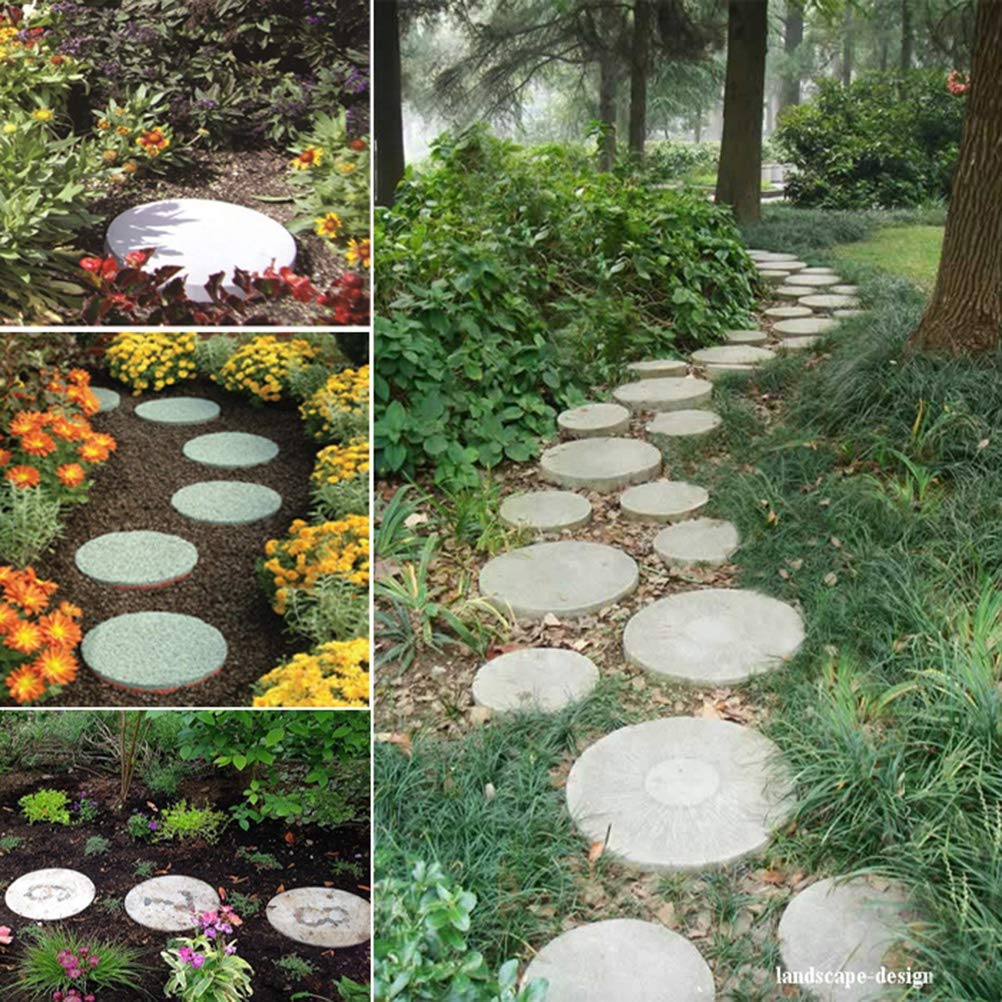 Yardwe 2-Pack Concrete Stepping Stone Mold - DIY Walkway, Patio & Garden Path Maker for Cement, Driveway & Landscape Paving - Reusable Brick Mold for Outdoor Decor & Yard Improvement