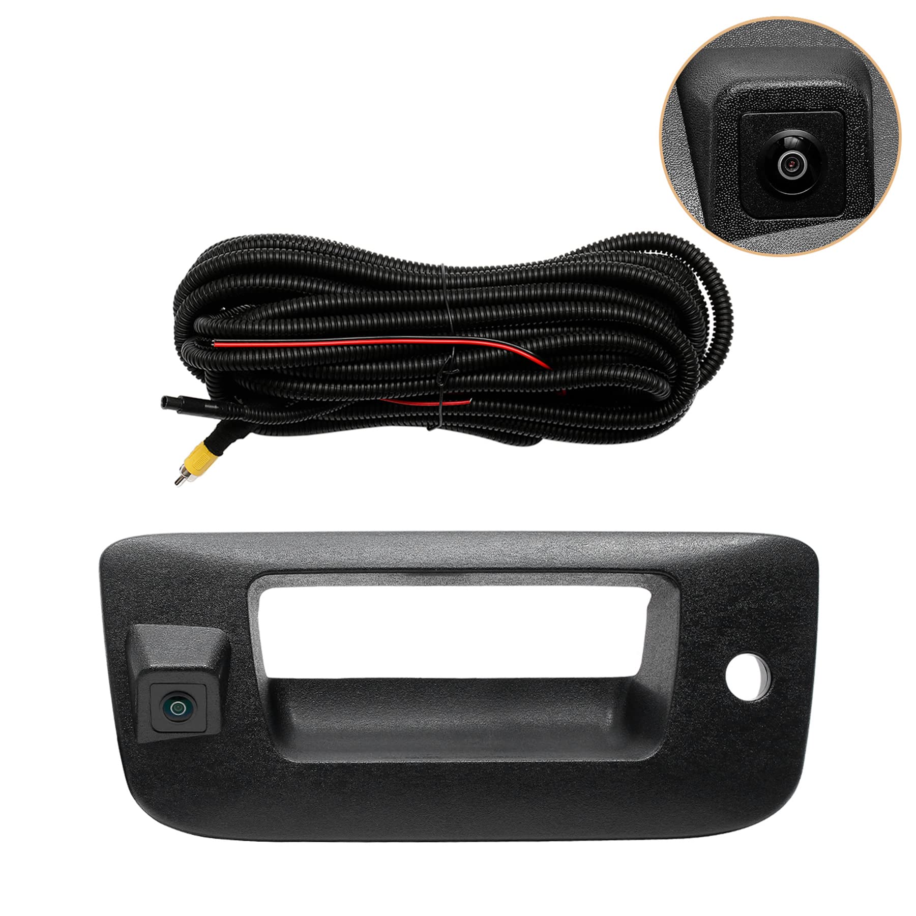 2007-2014 Chevy Silverado & GMC Sierra 1500/2500/3500 Backup Camera Kit with Tailgate Handle - 170° Wide View Angle, Waterproof Reverse Camera with Keyhole - Perfect for Parking, Towing & Night Driving Safety