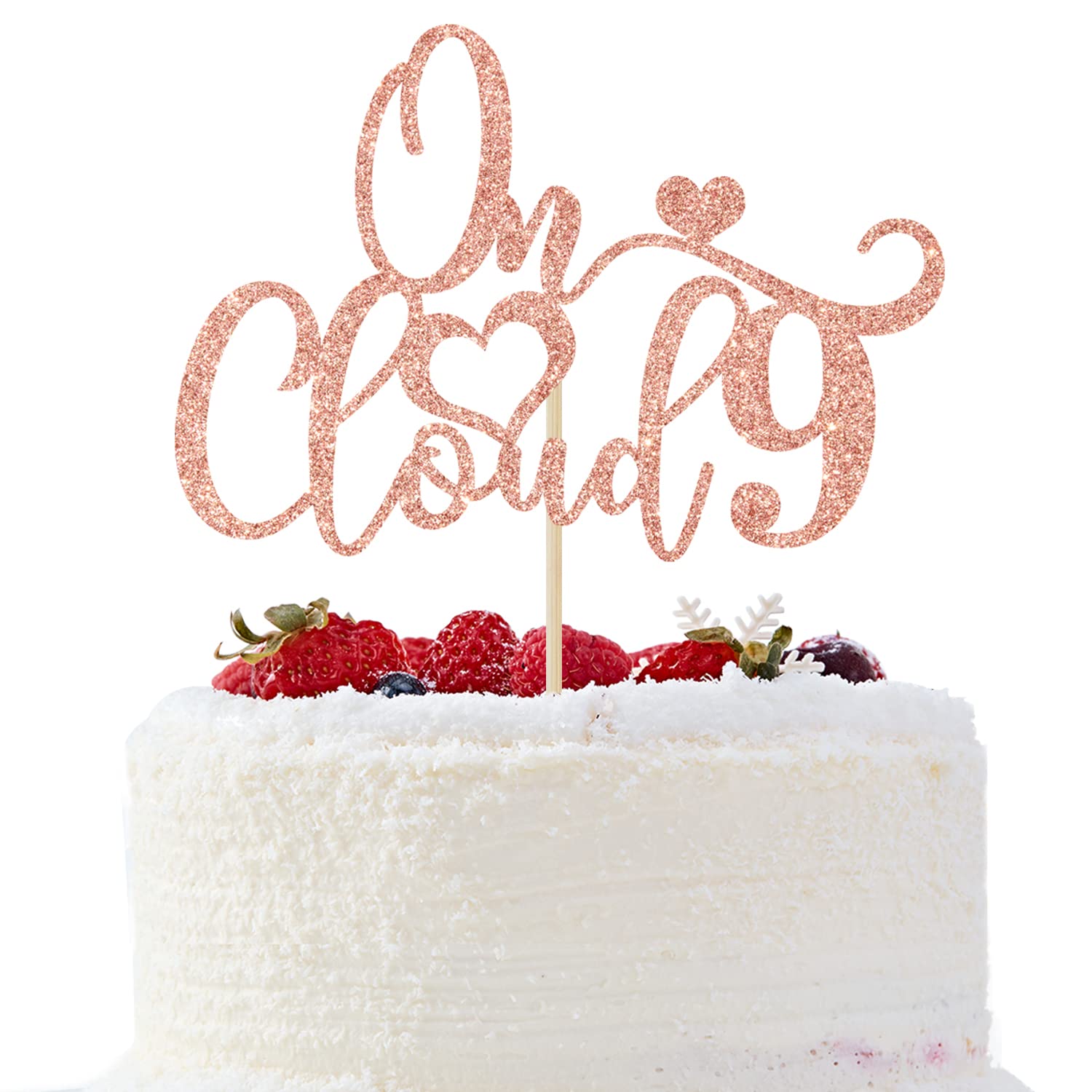 Cloud 9 Cake Topper - 9th Birthday Party Decorations for Girls & Boys - Rose Gold Glitter Happy Birthday Sign - Perfect for 9th Birthday Cakes, Anniversary Celebrations & Milestone Party Decor