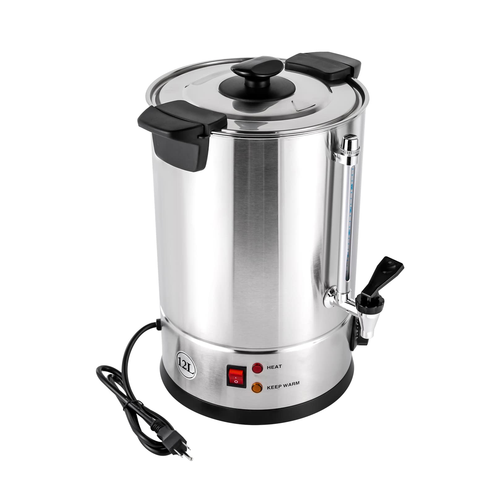 1000W Electric Percolator Coffee Pot & Tea Urn - 8L/270Oz (12L Available) Stainless Steel Commercial Coffee Maker with Adjustable Temperature - Perfect for Home, Office, Wedding, Catering & Large Gatherings - Automatic Brewing for Fresh Coffee & Tea Anytime