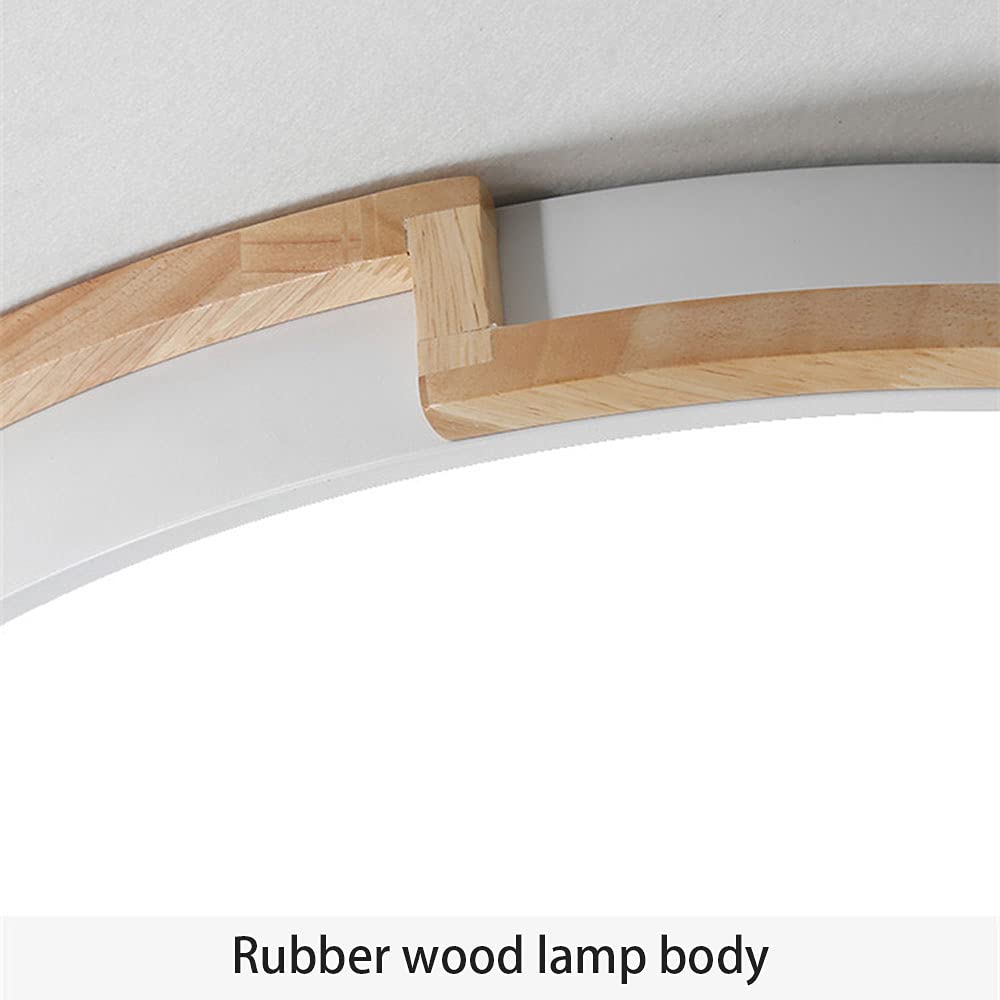 Ultra-Thin Round LED Ceiling Light Fixture - Modern Flush Mount White Light for Bedroom, Living Room, Balcony & Corridor - Energy Efficient Wood & Metal Design for Home & Office Lighting