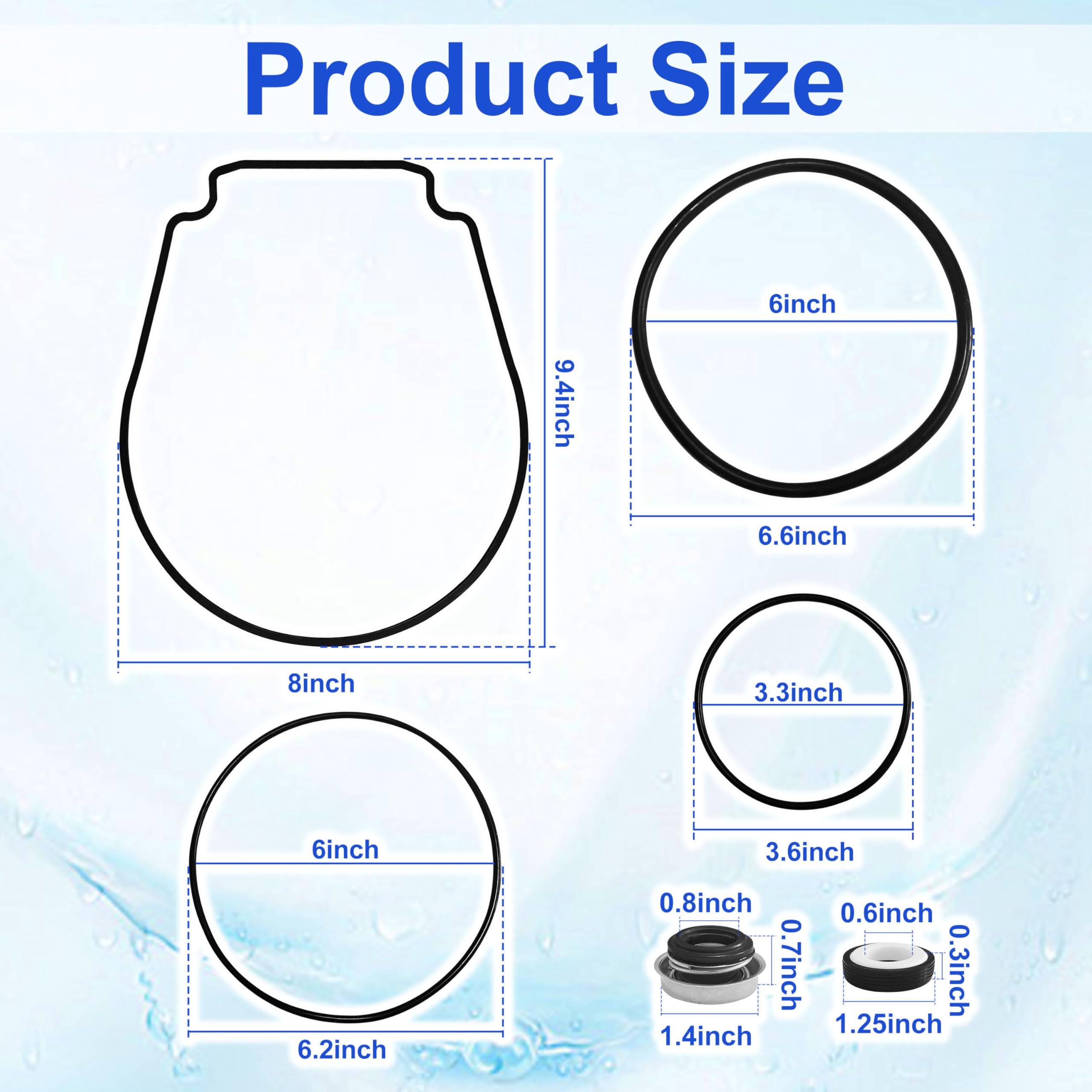 WhisperFlo IntelliFlo Pool Pump Seal Kit - Replacement O-Ring Set for Hayward Pentair Pumps - Durable Aftermarket Motor Installation Parts for Swimming Pool Maintenance & Repair
