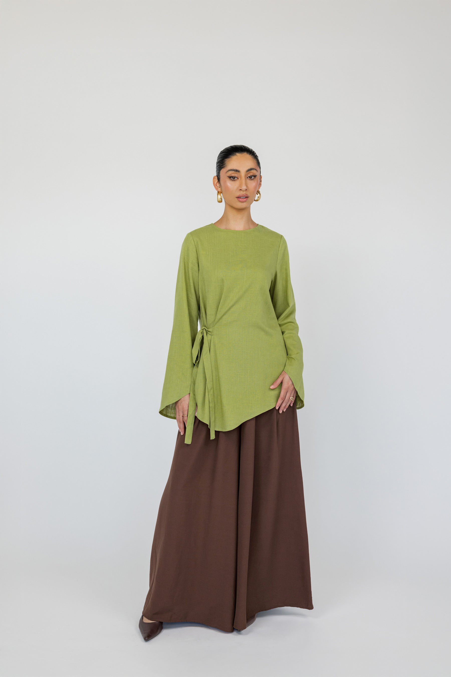 Tie Front Top Women's Fashion Blouse - Stylish & Comfortable for Casual Outings, Office Wear & Date Nights