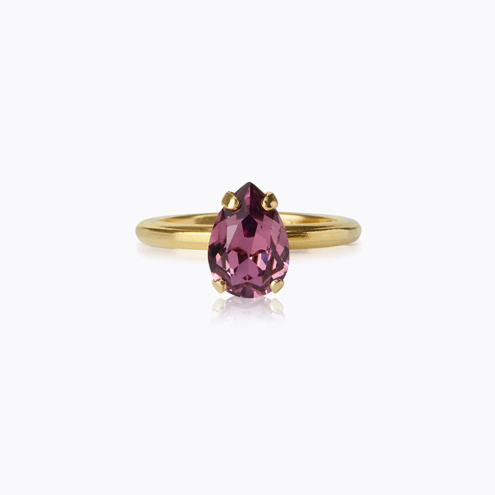 Elegant Petite Drop Ring with Iris Design - Perfect for Everyday Wear & Special Occasions