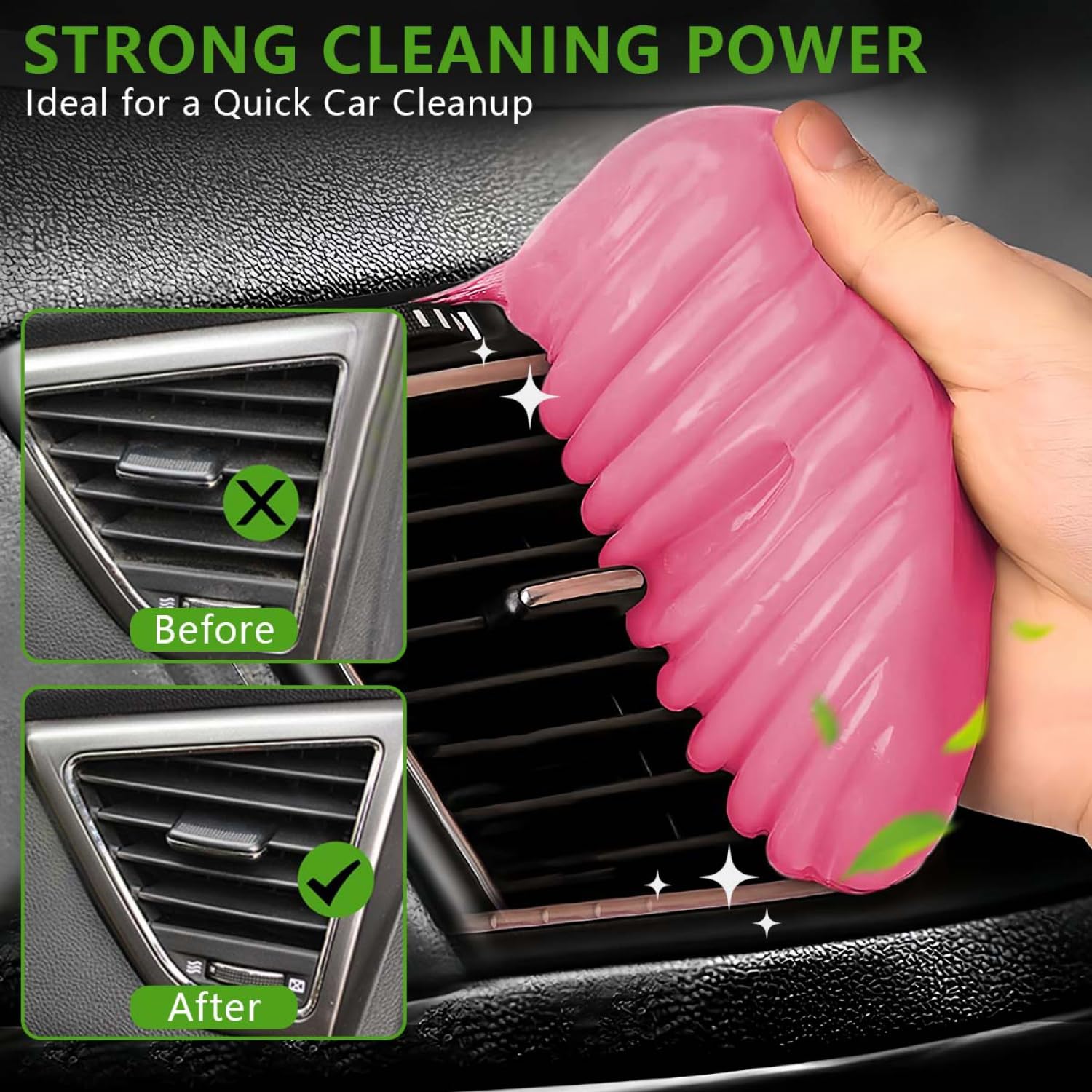 4 Pack Car Cleaning Gel Putty Slime Cleaner - Multi-Purpose Interior Detailing Tool for Cars, Keyboards & Electronics (Blue, Pink, Green, Yellow) - Perfect for Dust Removal in Tight Spaces & Hard-to-Reach Areas