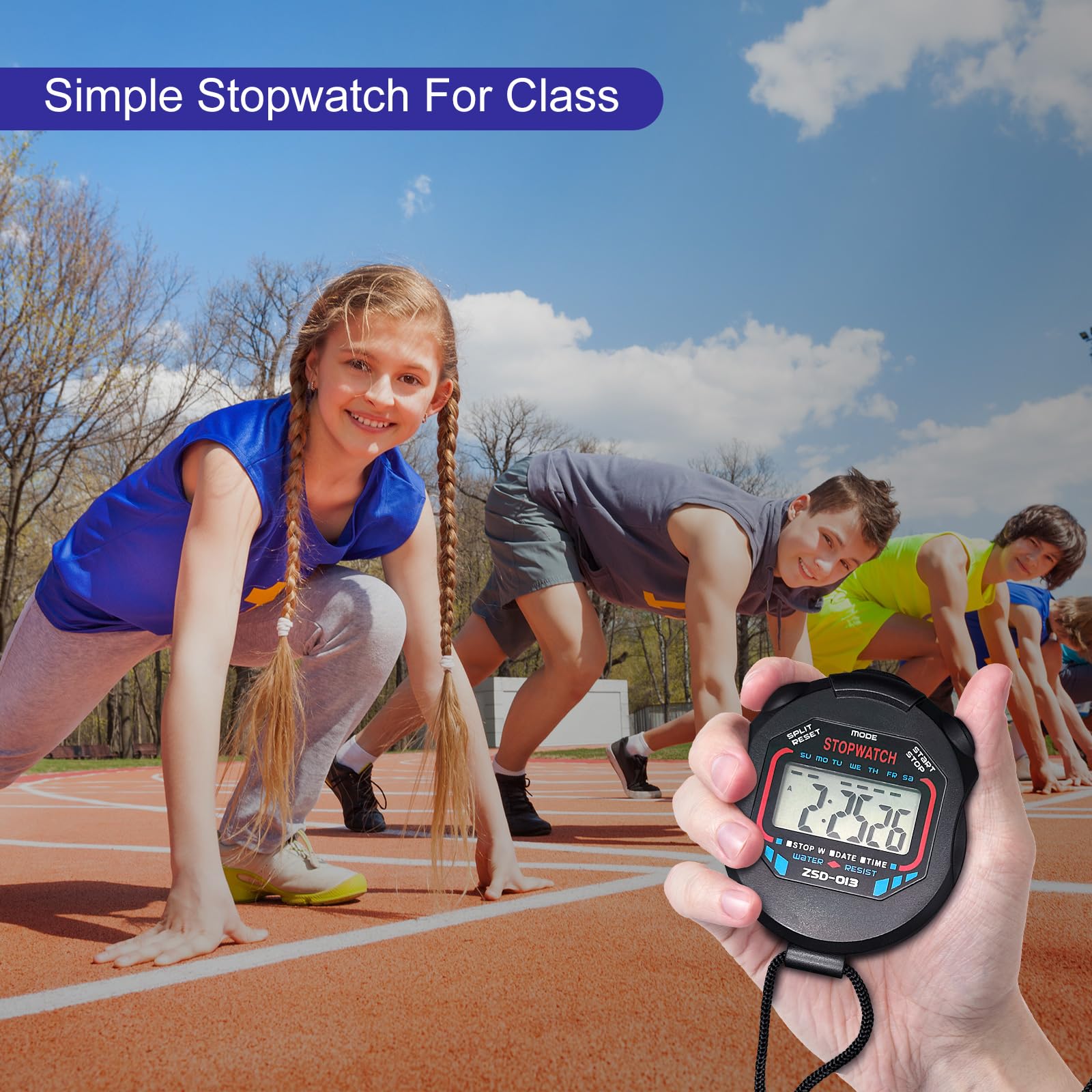 Professional Digital Stopwatch with Large Display - Multi-Function Sports Timer for Track & Field, Swimming, Coaching - Style A | Perfect for Athletes, Trainers & Gym Workouts