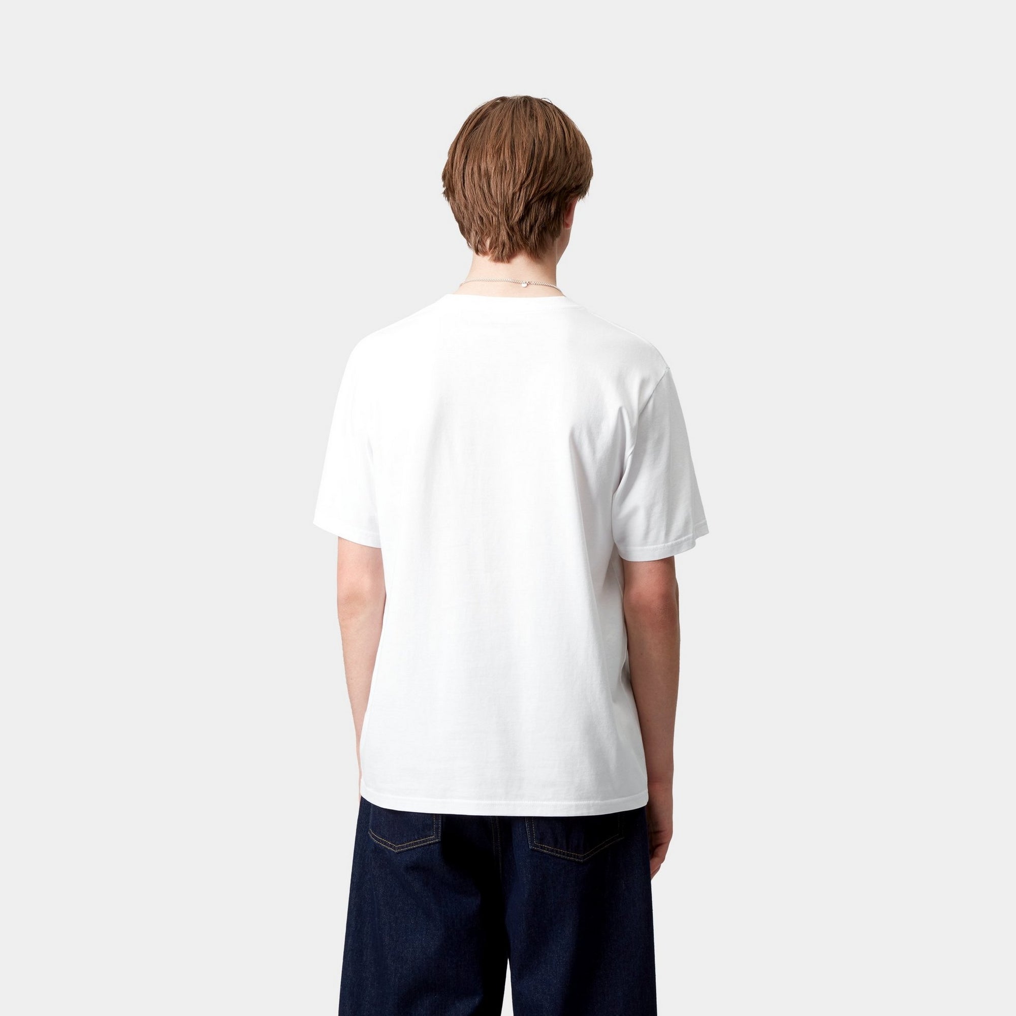 Men's White Pocket T-Shirt - Soft Cotton Crew Neck Tee for Casual Wear & Everyday Comfort | Perfect for Work, Gym & Weekend Outfits