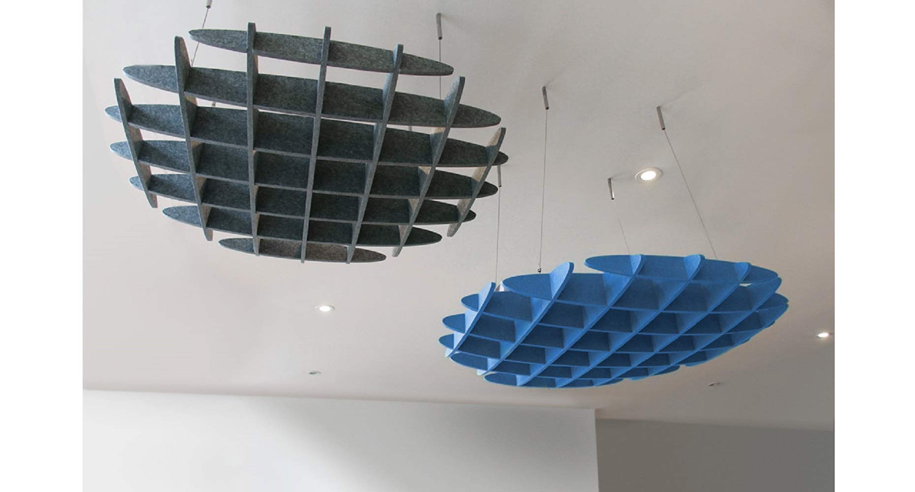 3D Acoustic Ceiling Waffle Cloud Panel - Large Size Lagoon Blue Sound Absorbing Foam by Uplift Desk | Perfect for Office, Home Studio & Classroom Noise Reduction