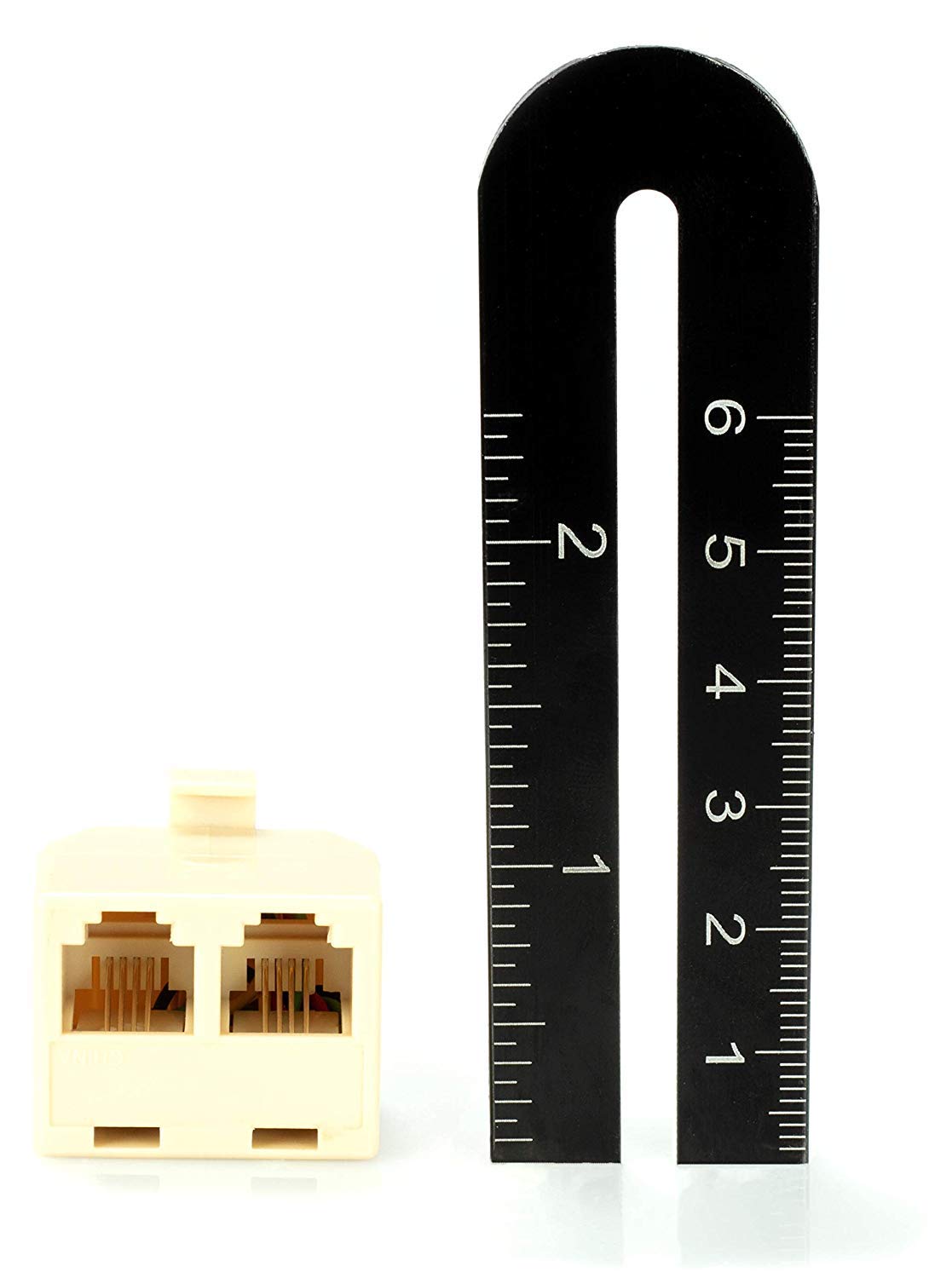2-Way Duplex RJ11 Phone Jack Splitter Adapter - Ivory (1 Pack) | Connect 2 Phone Lines to 1 Wall Outlet | Ideal for Home & Office Landline Phones