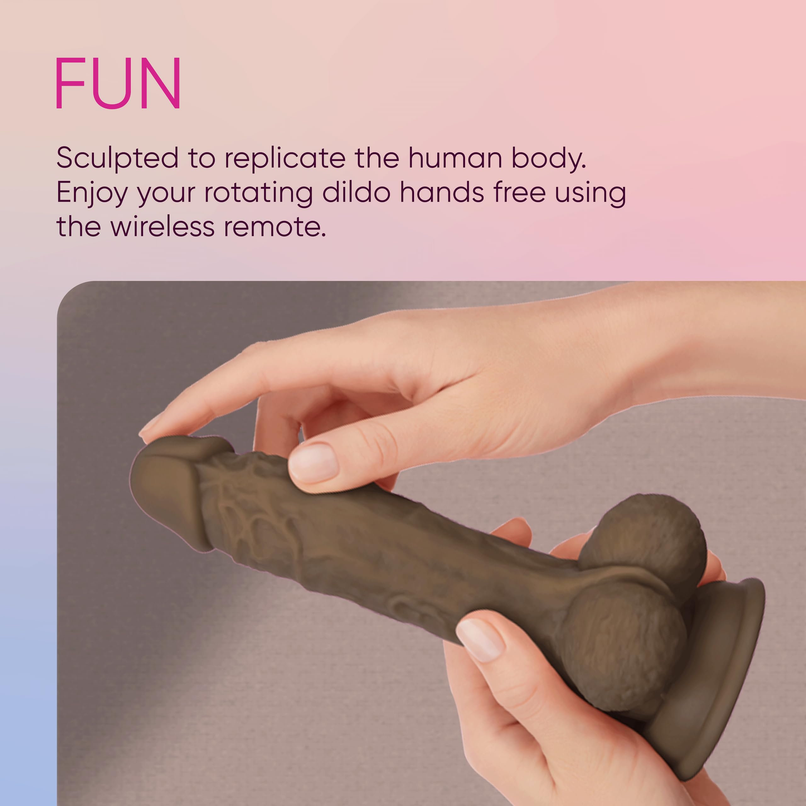Realistic Dildo with Balls - 360° Rotating Suction Cup Base, 8 Vibration Modes & Turbo Button - Waterproof, Remote Control, Harness Compatible Adult Sex Toy for Women - Perfect for Solo Play, Couples Fun & BDSM Exploration (Brown)