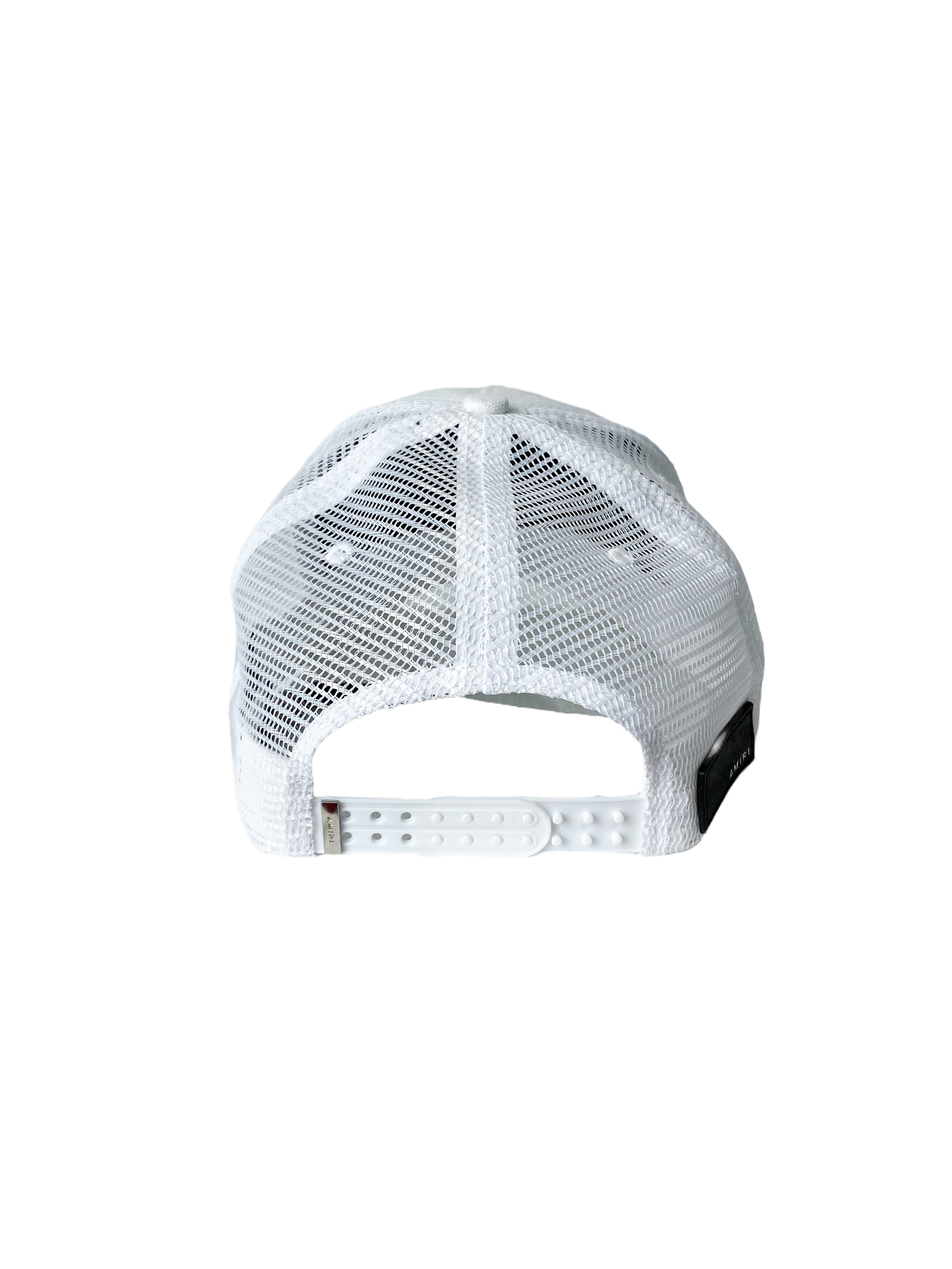 Amiri White MA Logo Paint Drip Trucker Hat - Stylish Baseball Cap for Men & Women - Perfect for Streetwear, Casual Outfits & Summer Fashion
