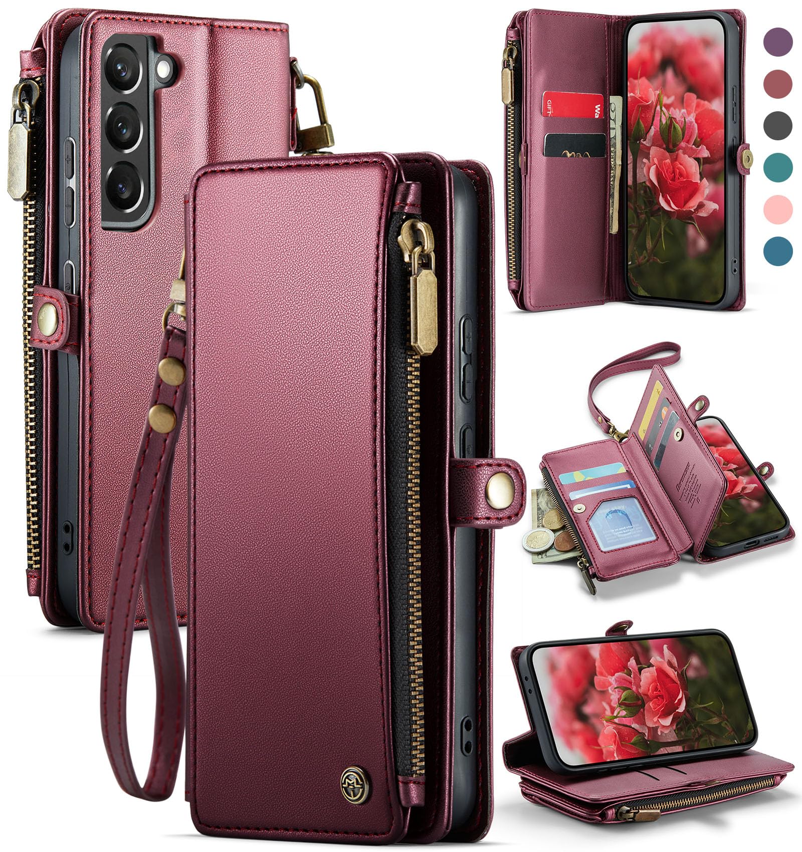 Samsung Galaxy S21 5G Case with RFID Blocking - PU Leather Wallet Phone Cover for Men & Women, Perfect for Daily Use & Travel