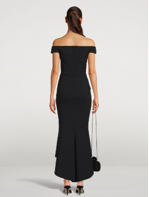 Greta Constantine Arilda Off The Shoulder Midi Dress - Elegant Women's Party Cocktail Dress for Weddings, Evening Events & Special Occasions