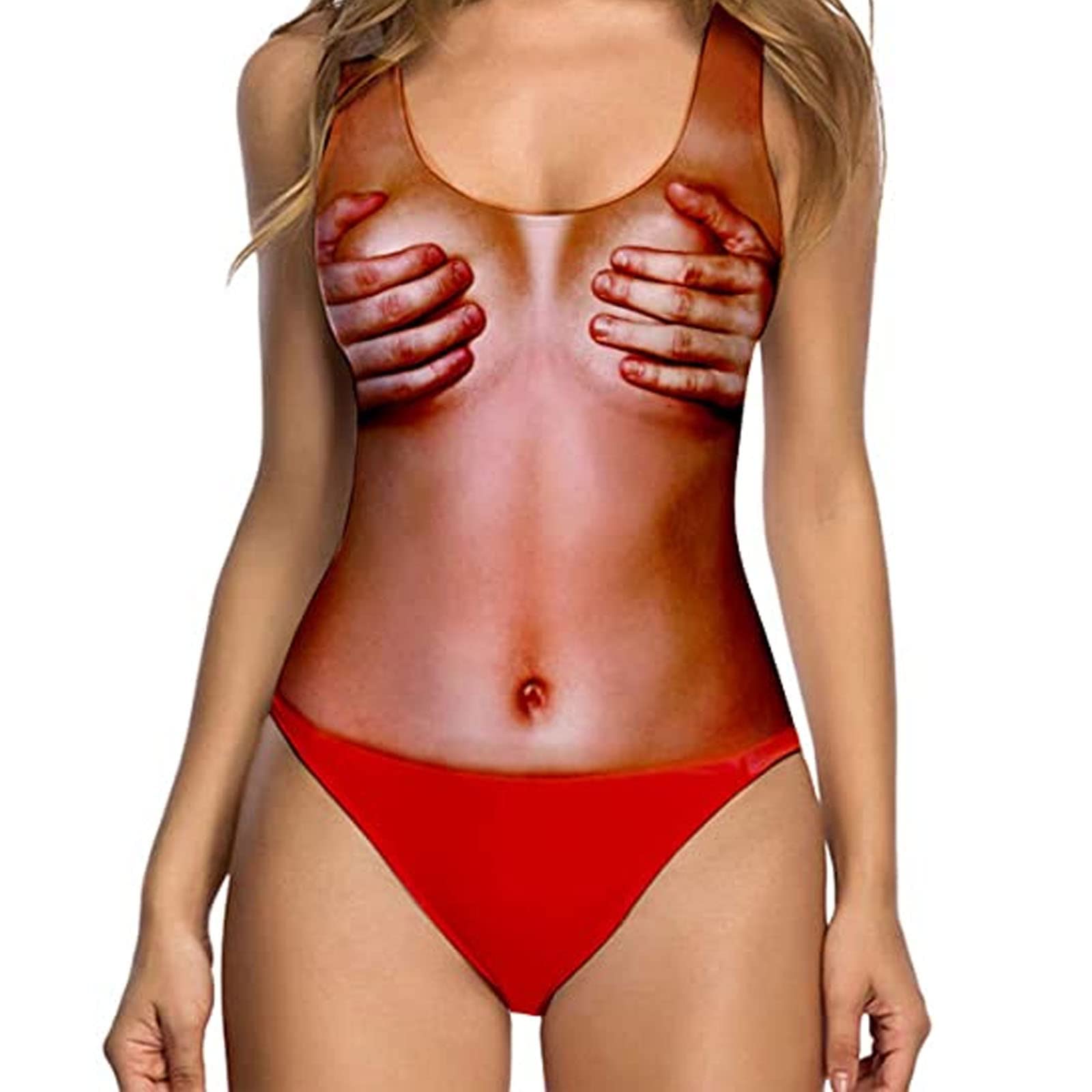 Vintage Retro High Cut One Piece Swimsuit for Women - Sexy Monokini Bathing Suit with Funny Print | Perfect for Beach Vacations, Pool Parties & Summer Getaways
