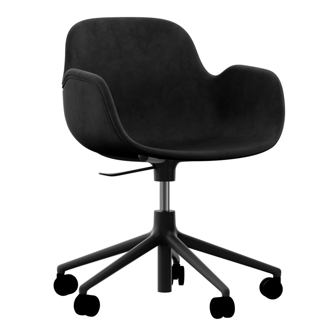 Ergonomic Form Armchair with 5W Swivel Base & Gas Lift Mechanism - Upholstered Office Chair for Home & Workspace Comfort